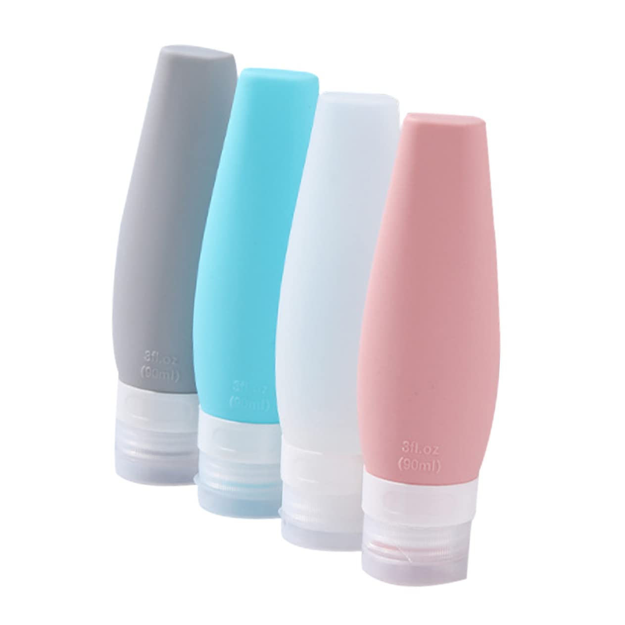 BESPORTBLE 4pcs Silicone Travel Bottles Set - Leak Proof Toiletry Containers for Shampoo, Lotion & Soap | TSA Approved Cosmetic Bottles | Perfect for Air Travel, Gym & Vacation Essentials (Portable & Squeezable Design)