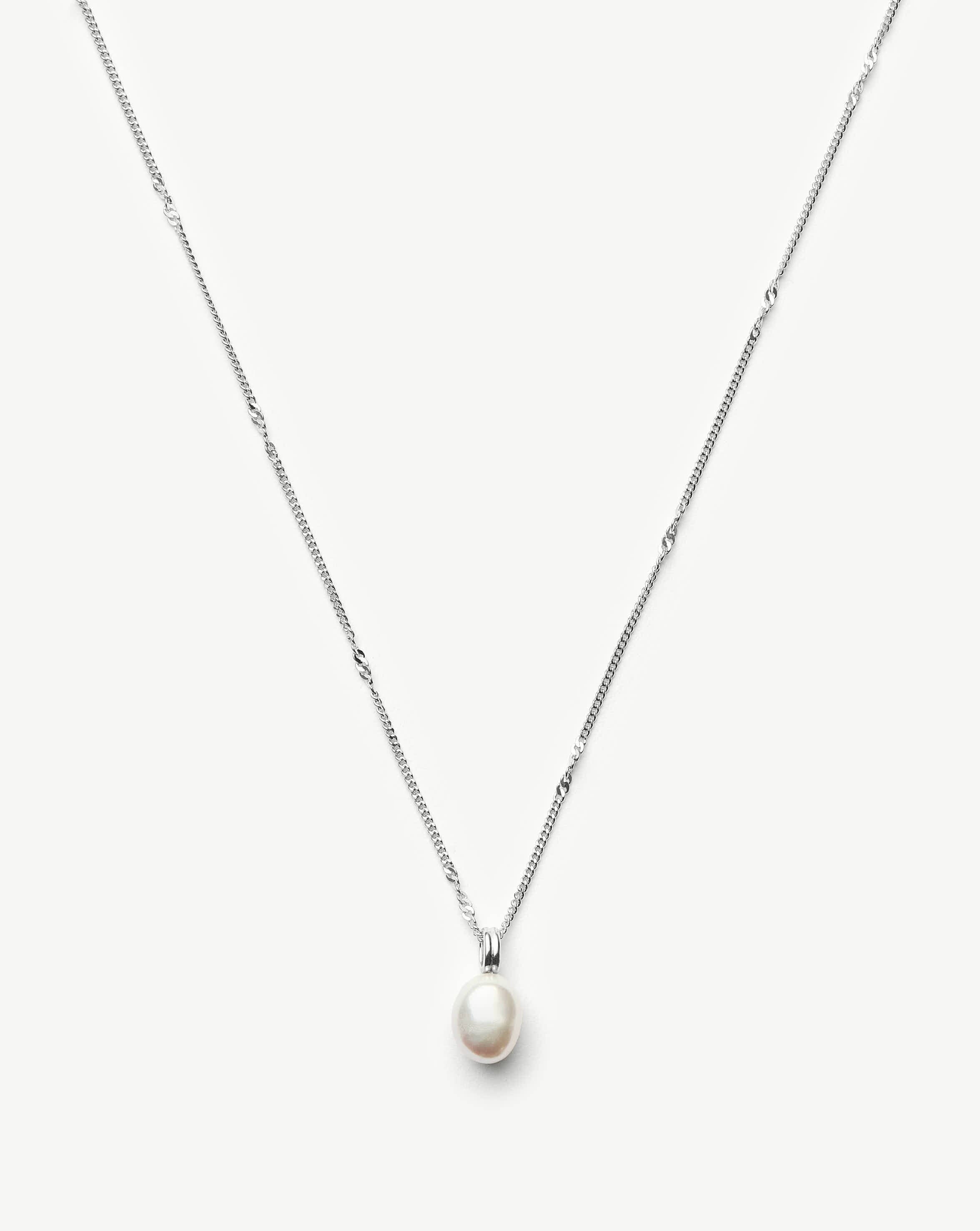 Baroque Pearl Necklace for Women - Sterling Silver Twisted Chain with Freshwater Baroque Pearls | Elegant Jewelry Gift for Wedding, Anniversary & Special Occasions
