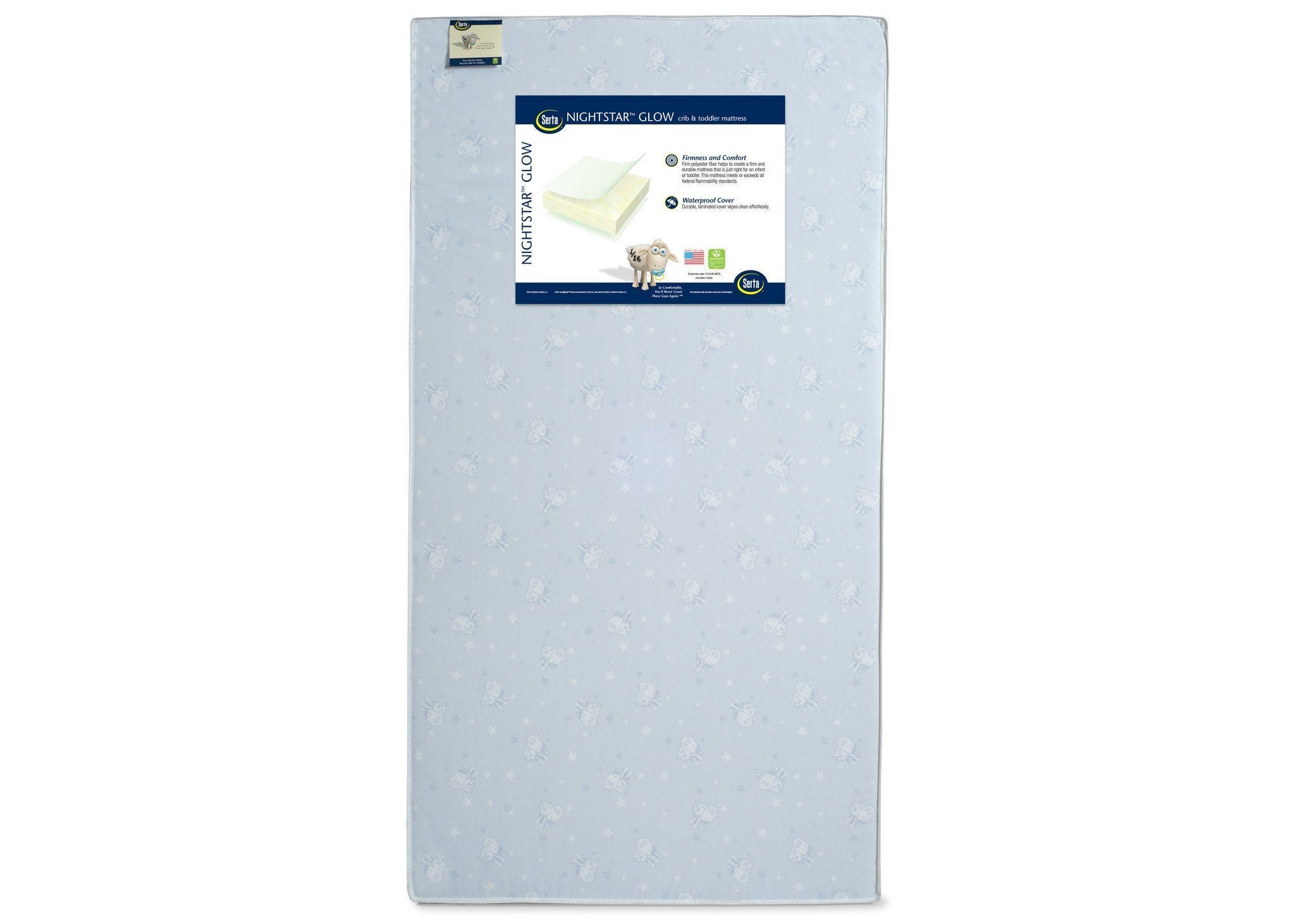 Serta Nightstar™ Glow Crib & Toddler Mattress - Waterproof, Hypoallergenic Baby Mattress for Safe Sleep | Perfect for Nursery, Daycare & Travel