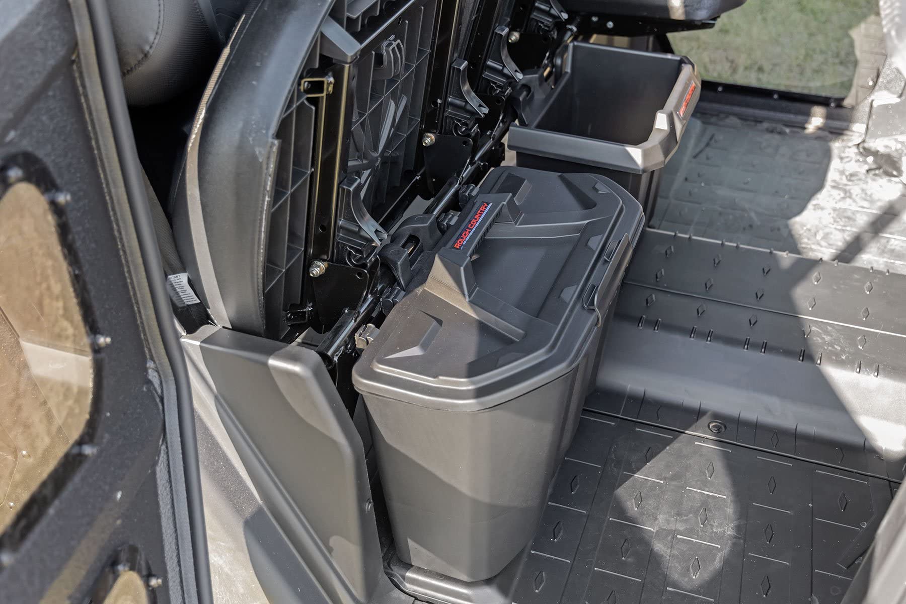 Rough Country Under Passenger Seat Storage Box for Can-Am Defender - 97061 | Durable Vehicle Organizer for Hunting Gear & Tools | Perfect for Off-Road Adventures & Worksite Storage