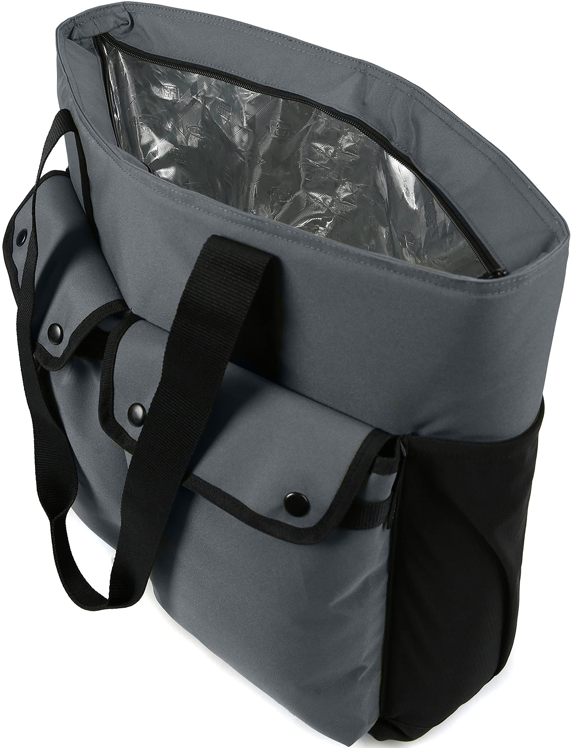Arctic Zone Eco-Friendly Reusable Bags Set - Insulated Cooler Tote, Durable Satchel & Shopping Bag in Grey | Perfect for Groceries, Beach Trips & Work Commutes