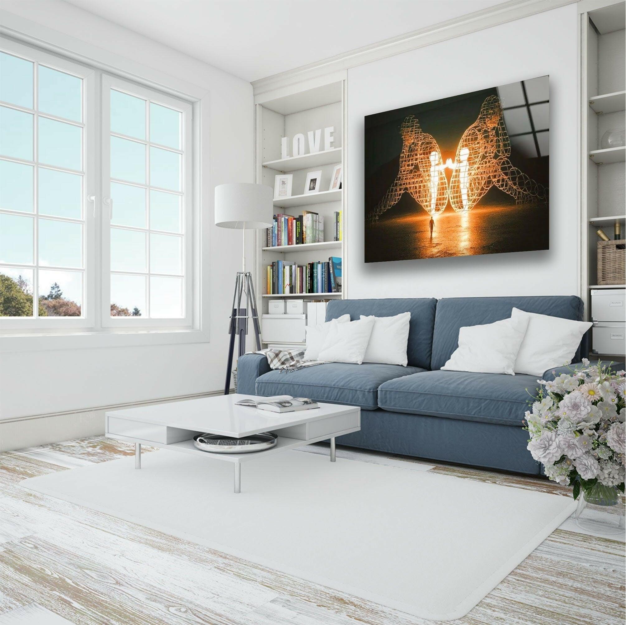 Alexander Milov Love Sculpture - Elegant Glass Wall Art for Home & Office Decor | Perfect for Living Room, Bedroom, or Wedding Gift