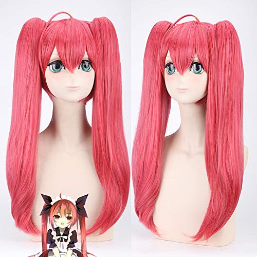 Anime Cosplay Wig - Fuchsia Pink Long Ponytail with Tiger Mouth Design for Halloween, Christmas & Cosplay Events | Perfect for Costume Parties & Themed Gatherings
