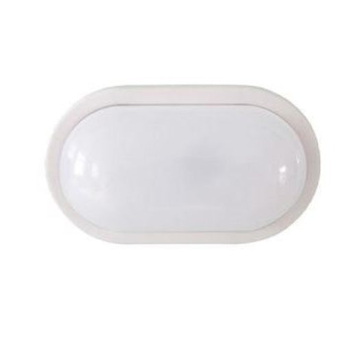 20W Oval White Bulkhead Wall Light - 3000K Warm White, IP65 Waterproof, Optional Cage, 1600LM High Brightness - Perfect for Outdoor Porch, Garage, and Patio Lighting