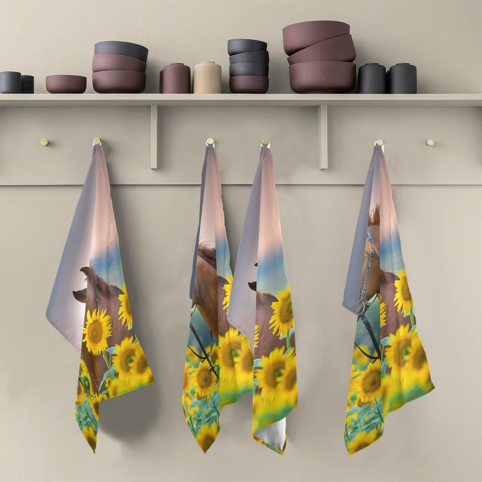 Solar System Planets Dish Towels Set of 4 - Polyester Kitchen Towels with Hanging Loop, Waffle Weave Dishcloths & Hemmed Napkins - Perfect for Drying Dishes, Decorating Space-Themed Kitchens, and Unique Gifts for Astronomy Lovers