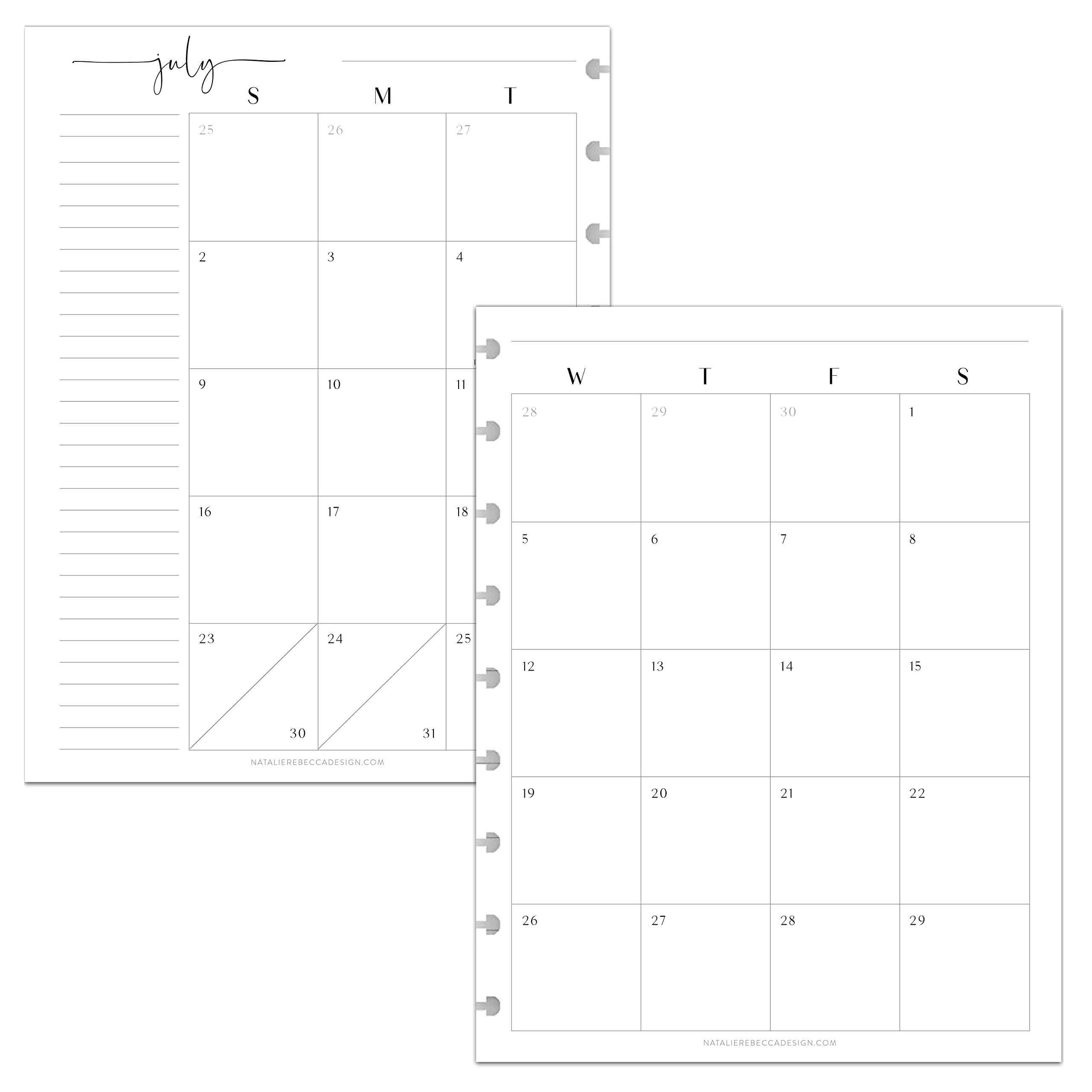BetterNote July 2025 - June 2026 Academic Planner Refill - 9-Disc Monthly Calendar for Discbound Notebooks, Fits Levenger Circa, Happy Planner, Arc & TUL (7