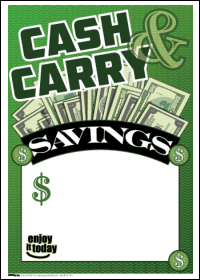 100-Pack Sale Tags for Retail Stores - Cash & Carry Savings - Perfect for Clearance Sales & Discount Pricing
