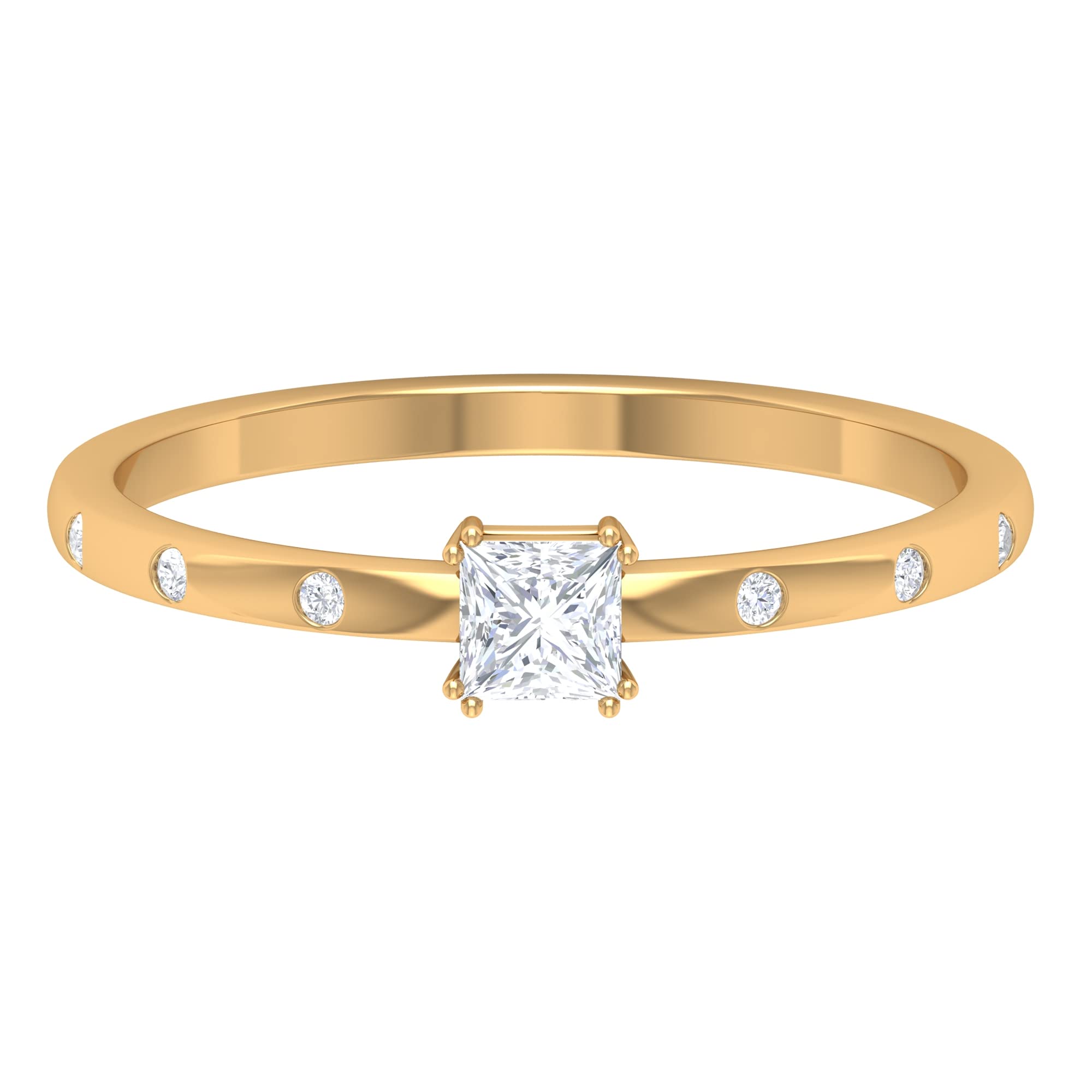 1/4 CT Certified Diamond Promise Ring for Women - April Birthstone Solitaire Ring in 14K Solid Gold - Perfect for Anniversaries, Engagements & Special Occasions