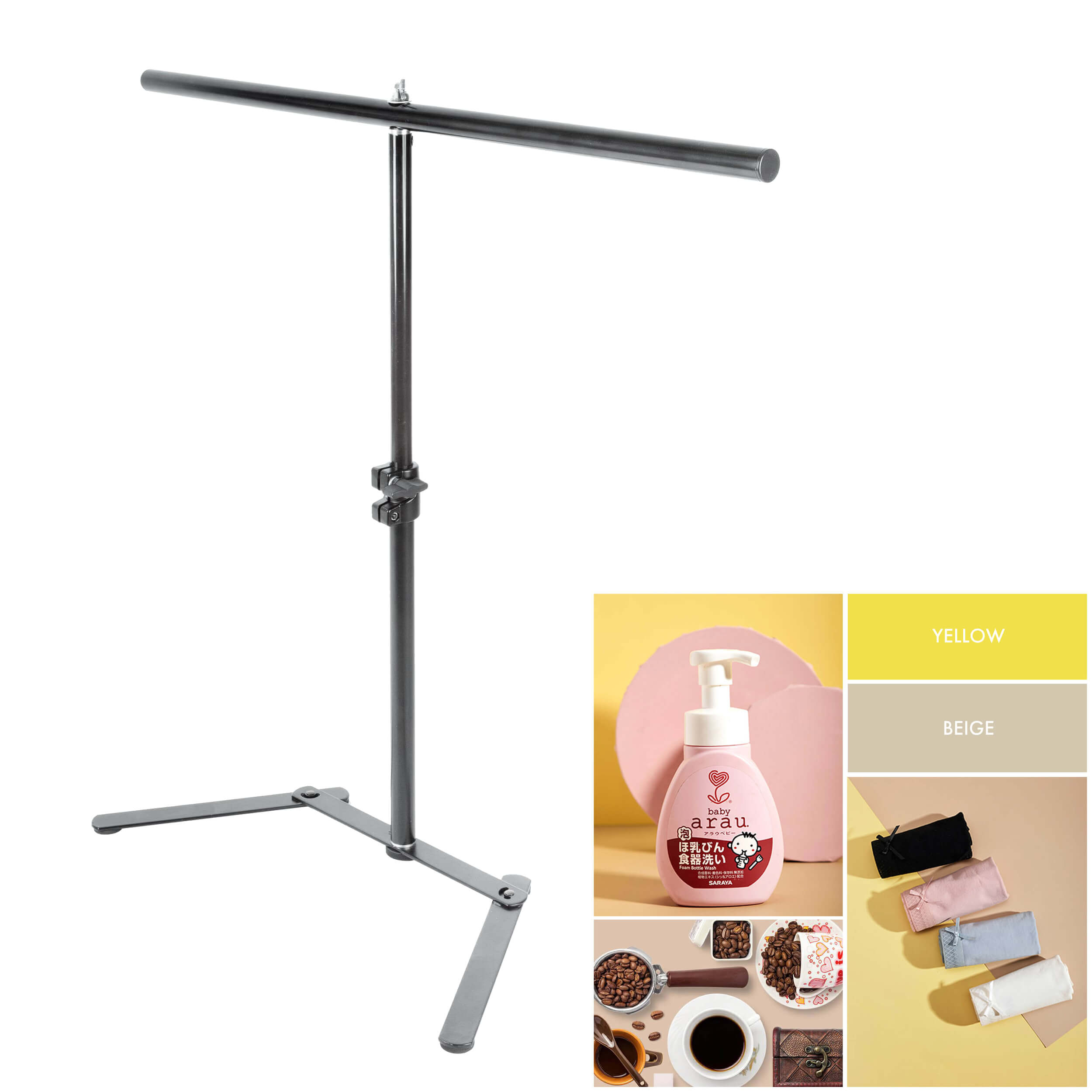 Dual Sided Photography Backdrop Paper with Adjustable Table Stand - Perfect for Product Photography, Food Blogging & E-commerce Listings