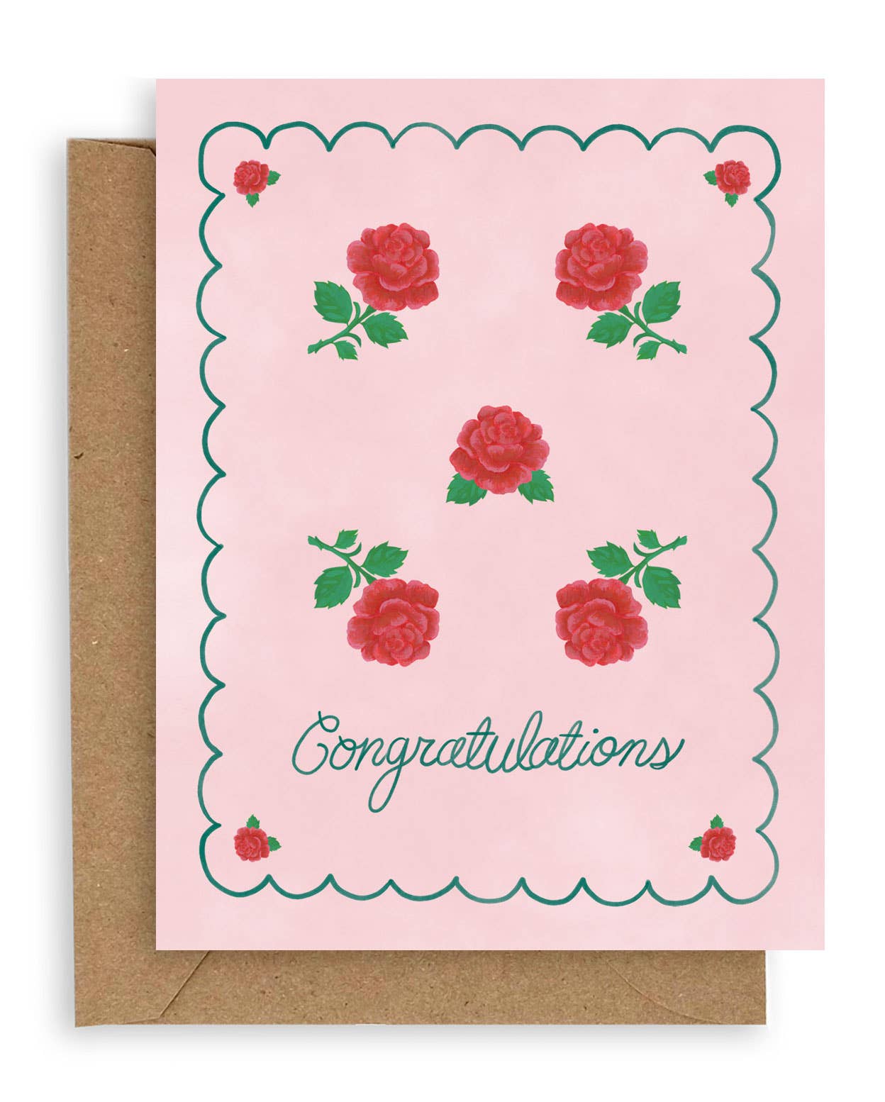 Elegant Rose Congratulations Greeting Card - Perfect for Graduation, Wedding, Birthday & Special Occasions