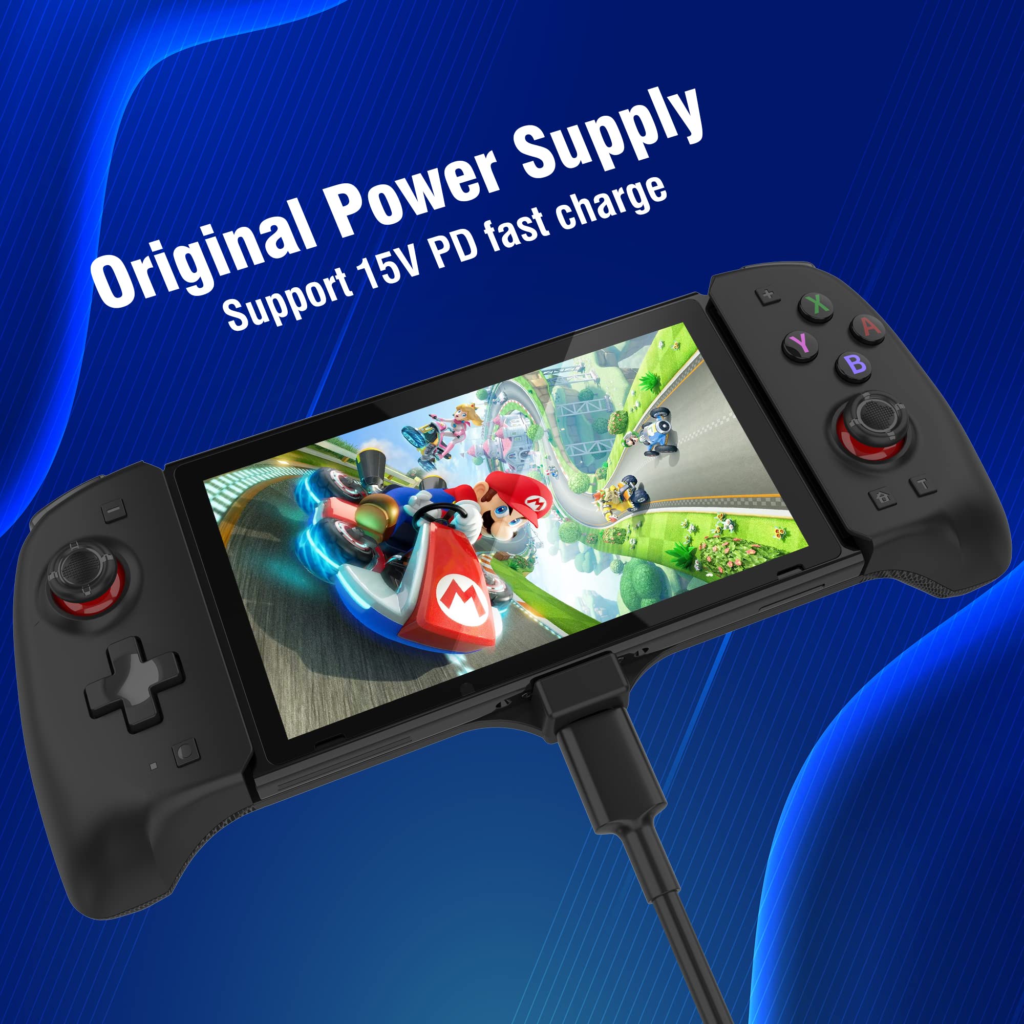 Original Title: Switch Controller for Switch/OLED Controller One-Piece Joypad with Adjustable TURBO Ergonomic Full Size Handheld Mode Grip with Dual Vibration 6-Axis Motion Control/USB   Optimized Title: **Nintendo Switch & OLED Pro Controller - Adjustable Turbo, Ergonomic Grip, Dual Vibration & 6-Axis Motion Control - USB Gaming Joypad for Handheld & TV Mode (Perfect for Mario Kart, Smash Bros & Multiplayer Gaming)**