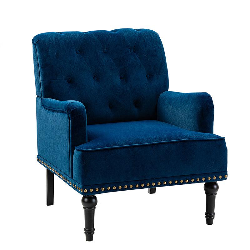 Luxury Constantino Velvet Armchair - Modern Upholstered Accent Chair for Living Room, Bedroom & Office - Soft Velvet Fabric with Sturdy Wooden Legs - Perfect for Home Decor, Relaxing & Reading