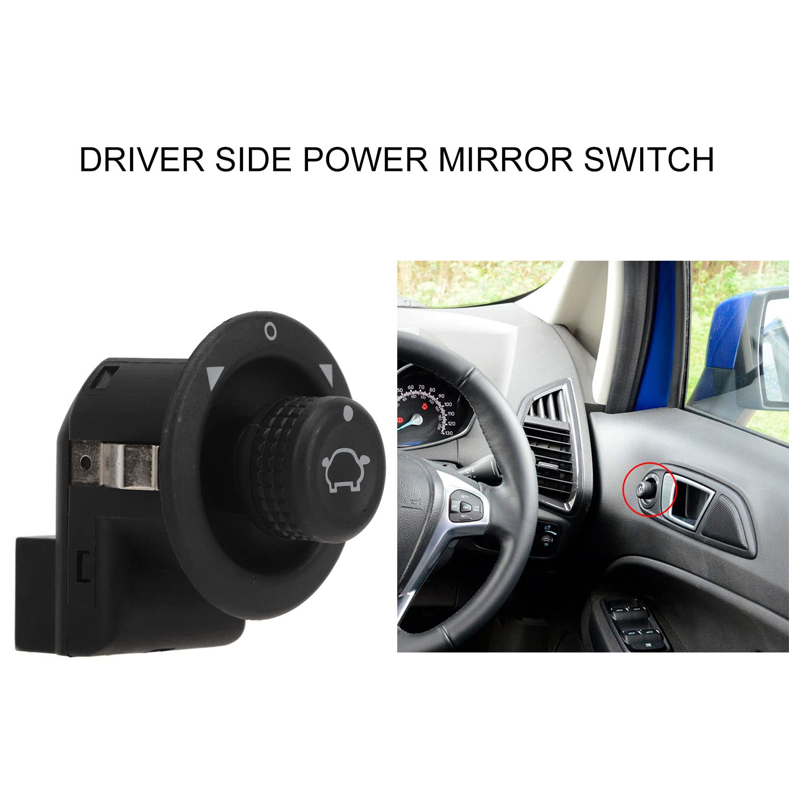 Power Mirror Switch Replacement CN15-17B676-AA - Compatible with Ford 1.0L EcoBoost 125HP - Easy Mirror Control for Driver Side Adjustment - Perfect for Ford Fiesta, Focus & Other Models (2012-2018)