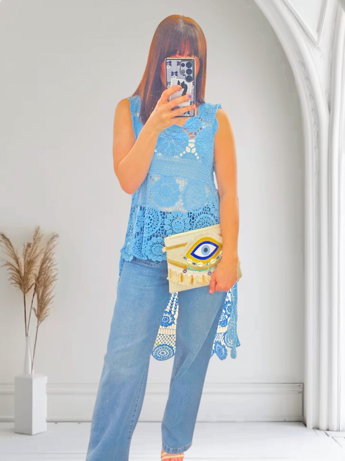 Thea Sleeveless Tunic Top - Light Blue Casual Summer Blouse for Women | Perfect for Beach, Vacation & Everyday Wear