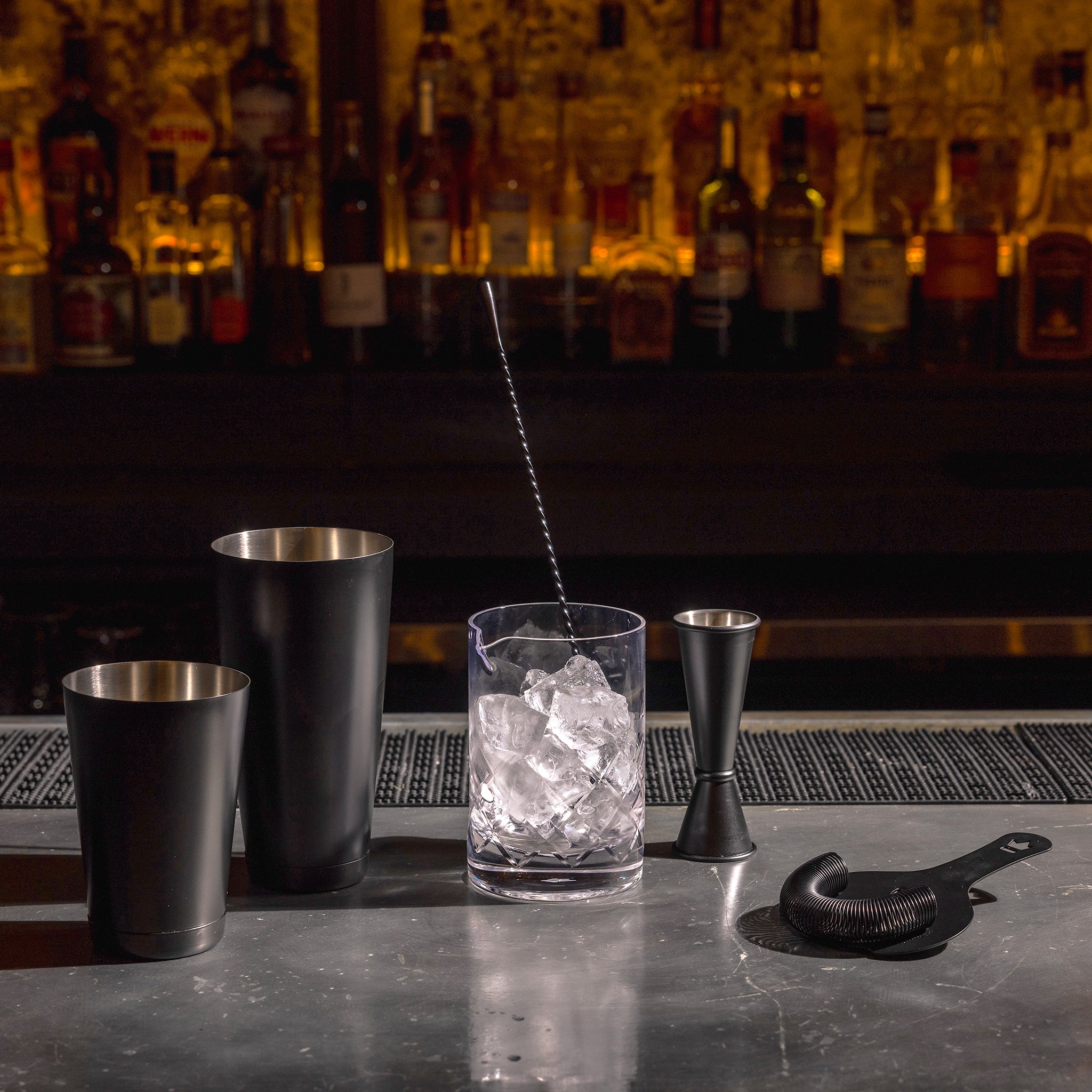 Premium Matte Black Cocktail Set - 18-Piece Bar Essentials for Mixing, Shaking & Serving - Perfect for Home Bars, Parties & Gifts