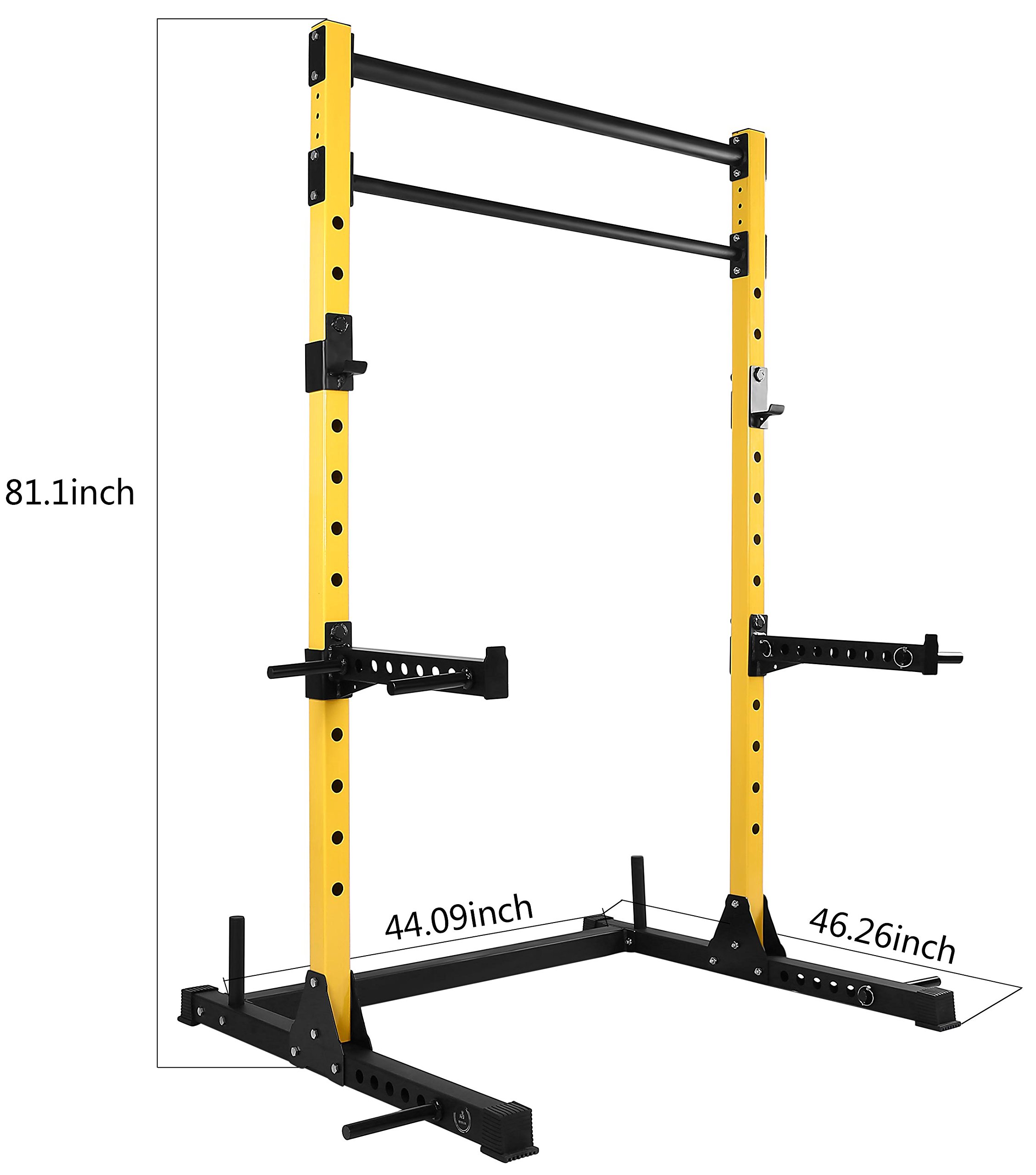 HulkFit Pro Series Adjustable Power Cage - Heavy Duty Squat Rack for Home Gym with 2 Pull-Up Bars | Strength Training Equipment for Bench Press, Deadlifts & Squats | Perfect for Garage Gym & CrossFit Workouts