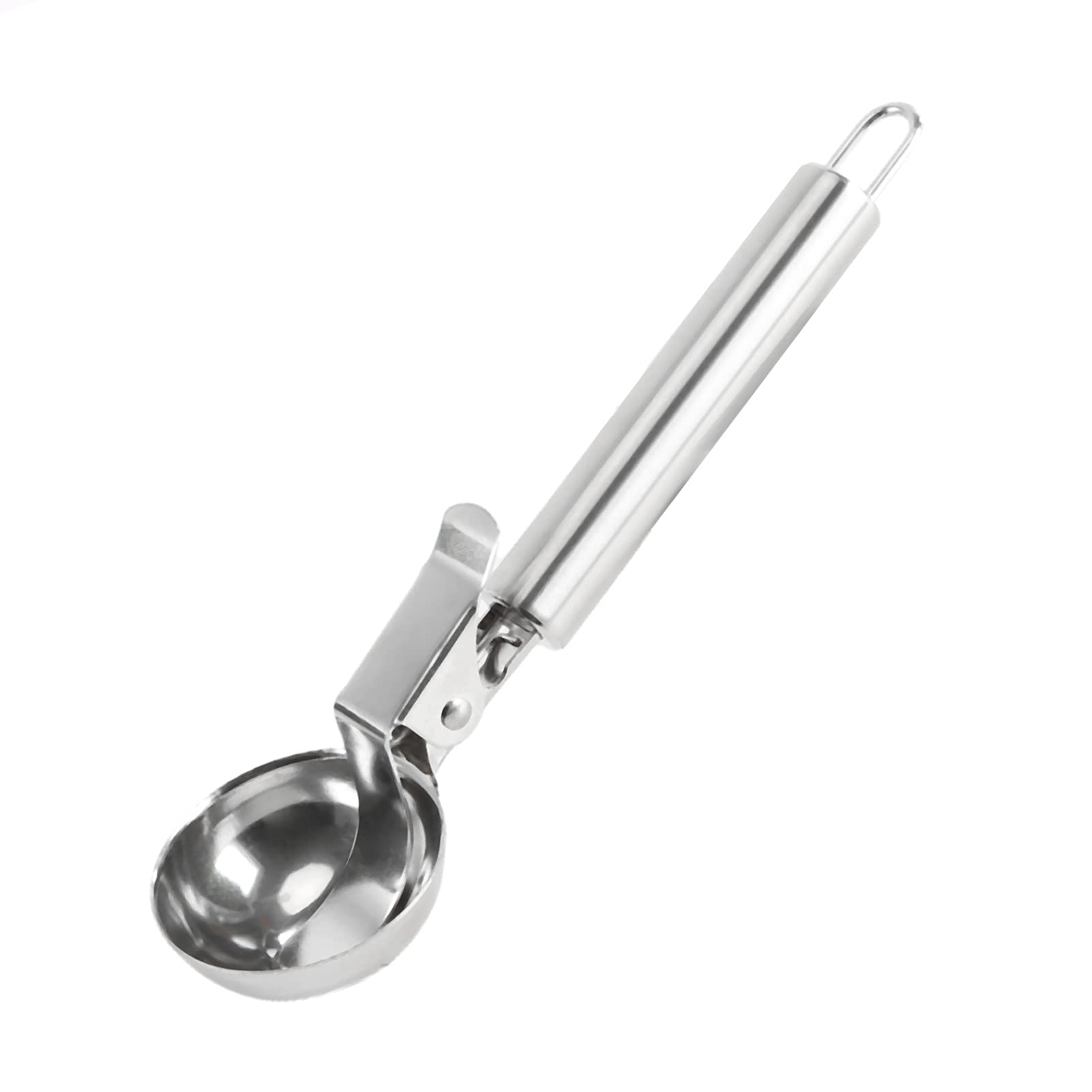 Premium Stainless Steel Ice Cream Scoop with Ergonomic Round Handle - Professional Dessert Tool for Ice Cream, Yogurt, Cookie Dough, Melon Balls & Mashed Potatoes - Ideal for Home Kitchens & Commercial Use