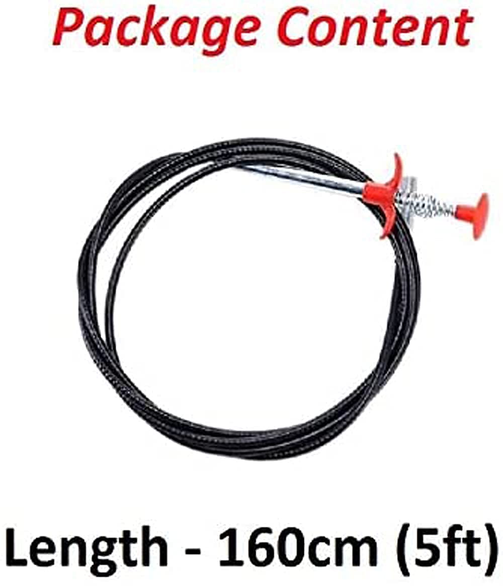 ROFORUF Sink Drain Cleaner Tool - 63 Inch Flexible Spring Pipe with Wire Brush for Kitchen, Bathroom & Sewer Clogs - Hair Removal & Pipe Unclogging Tool (Perfect for Home, Restaurant & Commercial Use)
