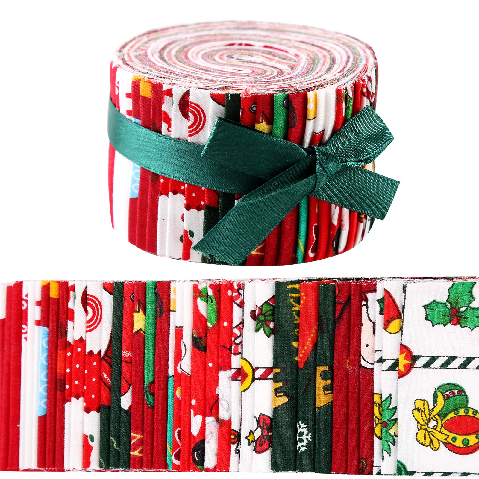 Pre-Cut Jelly Roll Fabric Strips for Quilting & Sewing - Assorted Patterns & Colors - Perfect for DIY Quilts, Patchwork, and Home Decor Projects