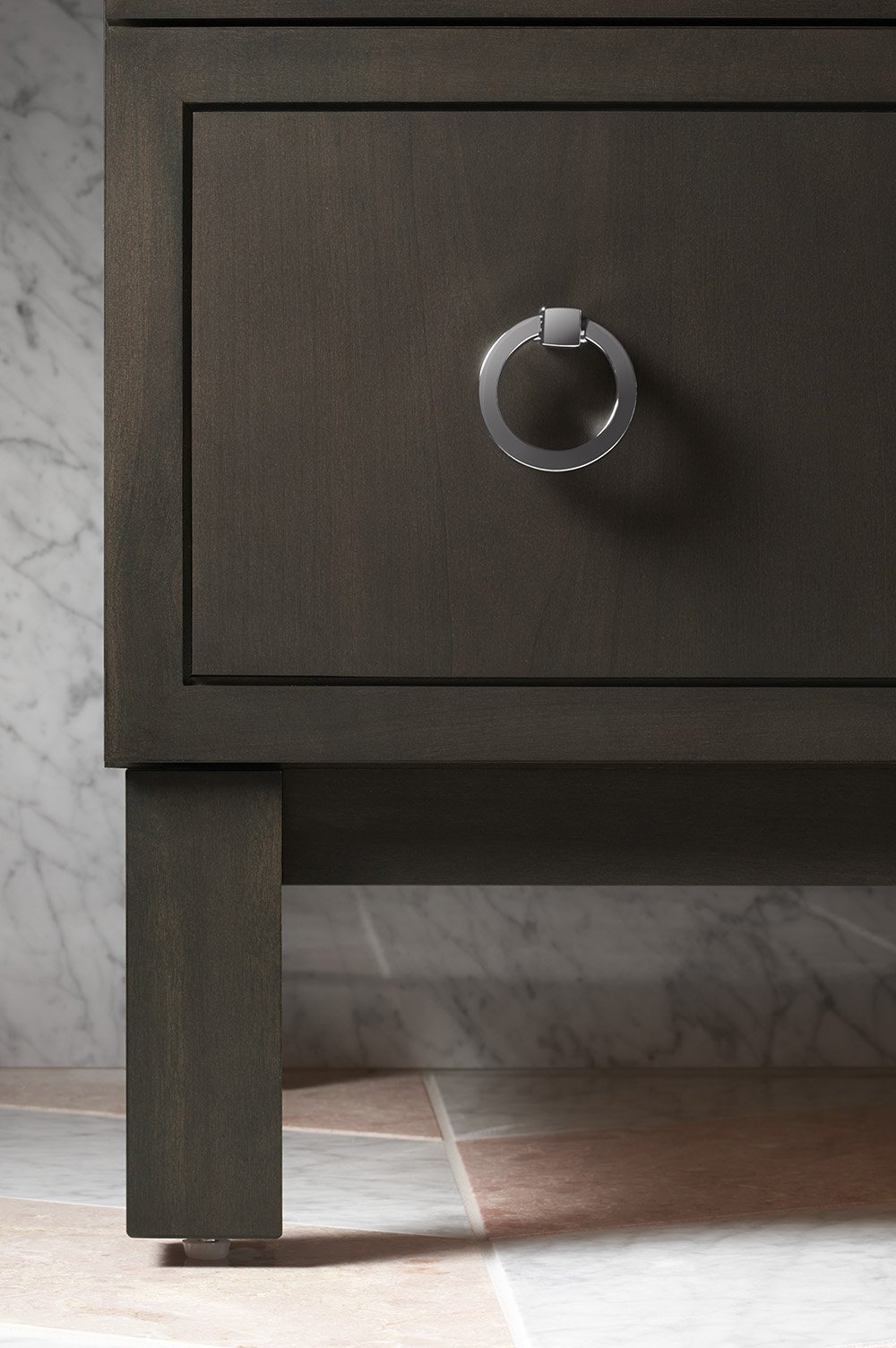 KOHLER 99506-LG-1WC 36-Inch Felt Grey Bathroom Vanity with Jacquard Finish, 2 Doors & 1 Drawer, Furniture Legs - Perfect for Modern Bathroom Remodeling and Home Renovation Projects