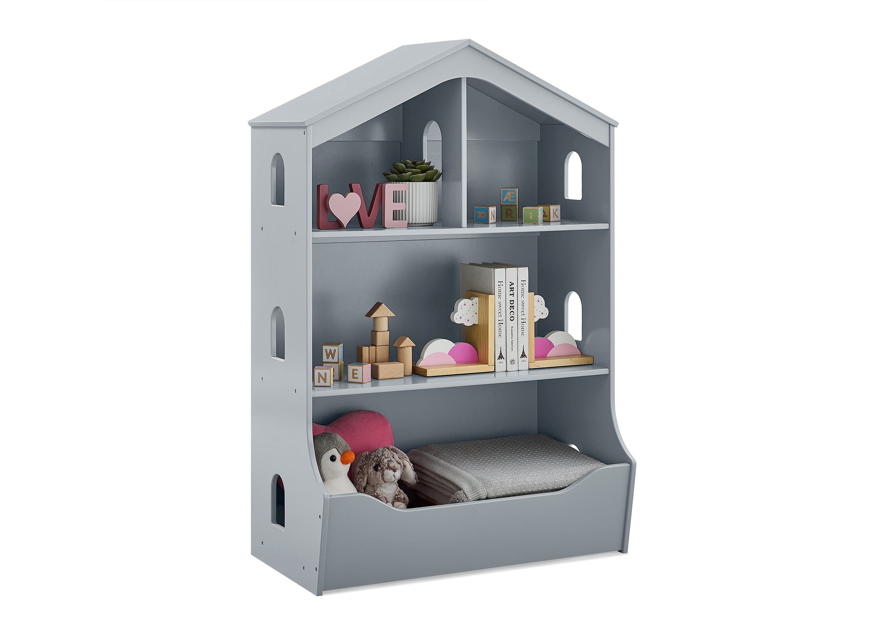 Kids Playhouse Bookcase with Toy Storage - Fun & Functional Bookshelf for Bedroom, Playroom & Nursery - Perfect for Organizing Books, Toys & Decor