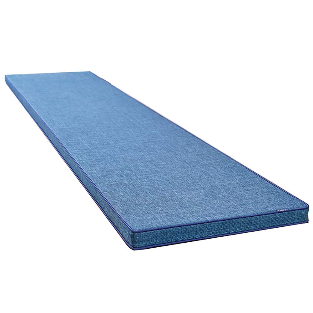 XLEIQUISHJ Waterproof Garden Bench Cushion - 2 or 3 Seater Patio Bench Pad (47×19×3.1in) - Durable Outdoor/Indoor Replacement Cushion for Lounger, Deck, Porch - Blue 120×50×8cm - Perfect for Backyard, Poolside & Patio Furniture
