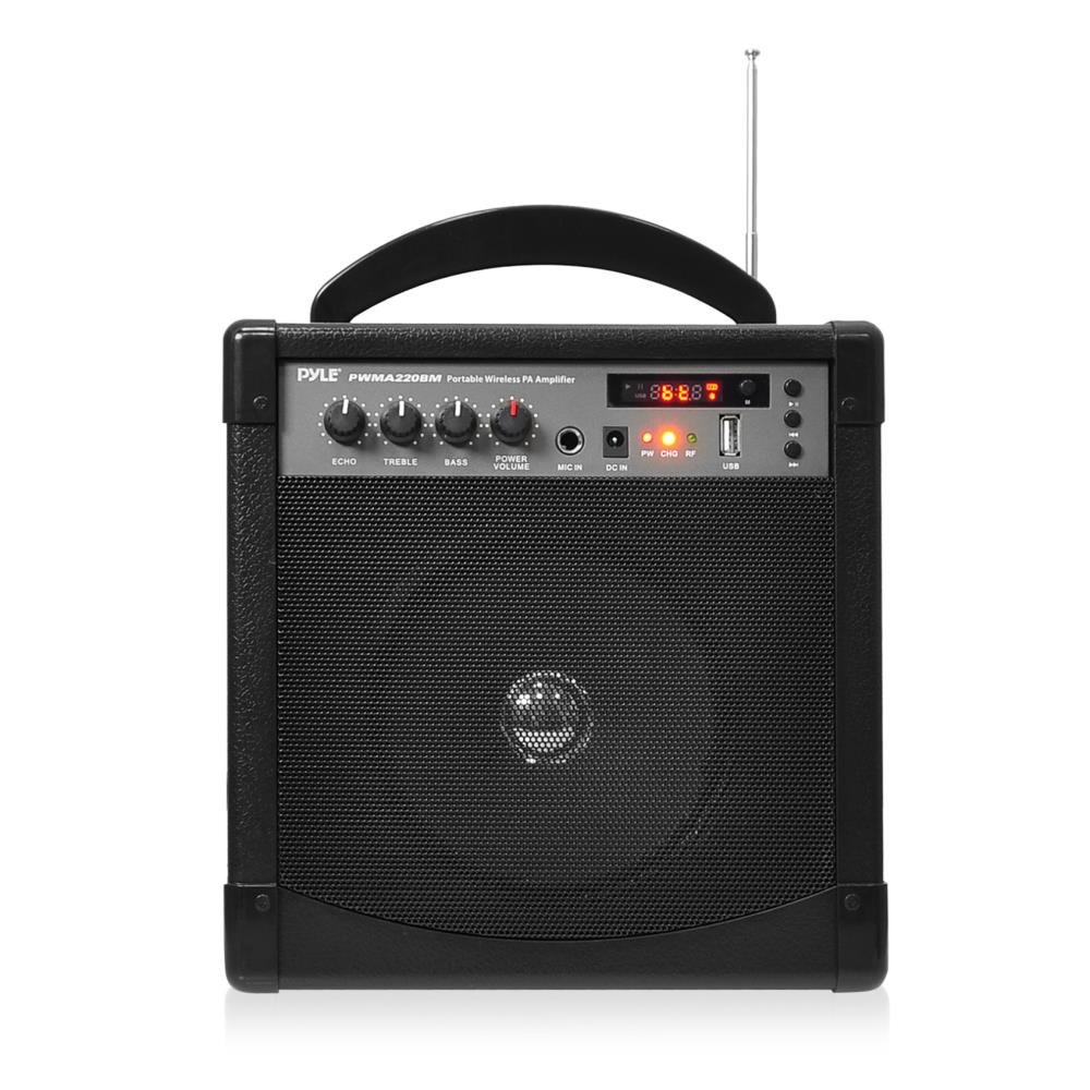 Pyle PWMA220BM Portable Outdoor PA Speaker System with Bluetooth, Rechargeable Battery, Belt Pack Transmitter & 3 Mics (Headset, Lavalier, Handheld) - Perfect for Outdoor Events, Parties, Public Speaking & Live Performances