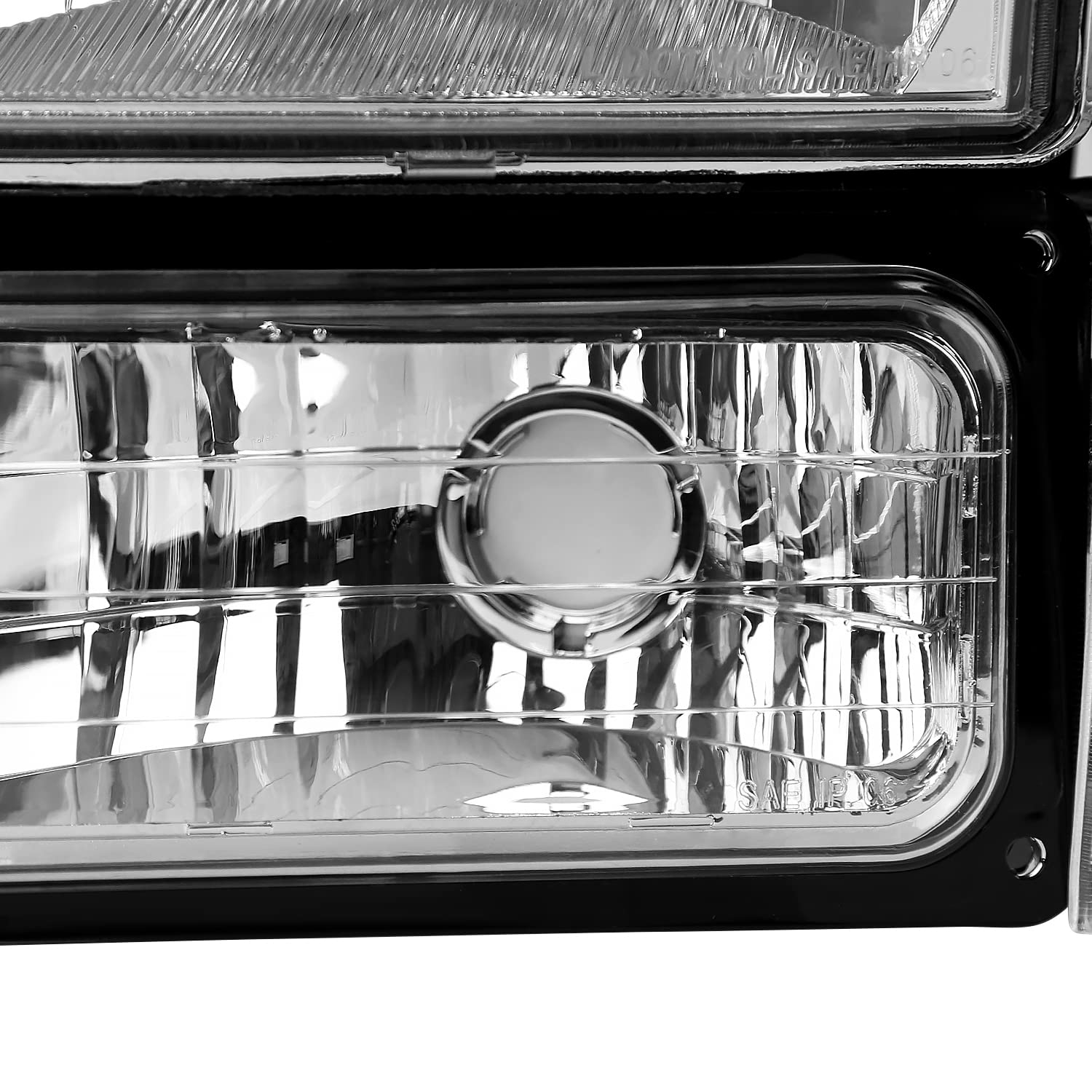 Spec-D Tuning Chrome Headlights, Bumper Lights & Corner Lights for 1988-1993 Chevy C10 Pickup C/K 1500 2500 3500 Silverado Sierra - Left & Right Headlamp Assembly - Upgrade Your Truck's Style & Night Visibility (Perfect for Off-Roading, Night Driving & Car Shows)