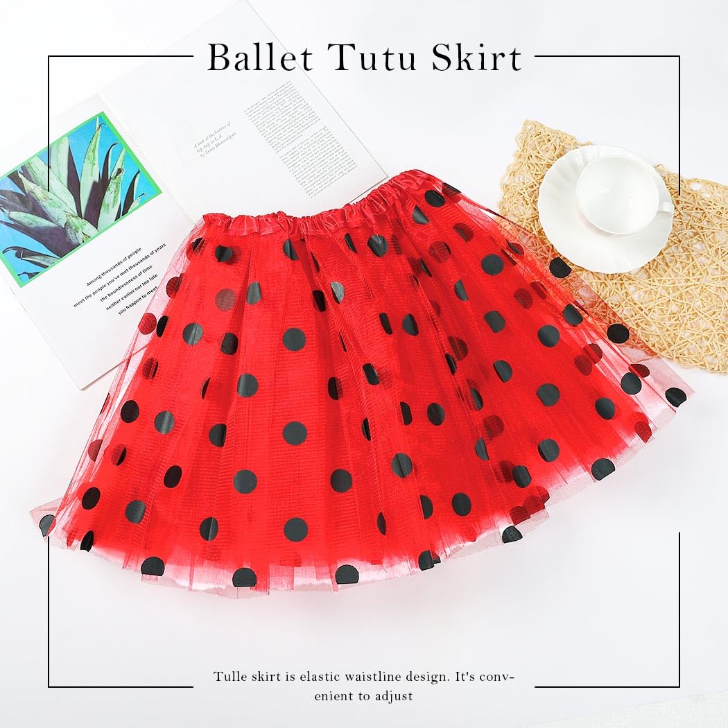 Festive Red Christmas Tutu Skirt with Polka Dots - Santa Inspired Layered Dance Skirt for Women | Perfect for Holiday Parties, Performances & Festive Photo Shoots