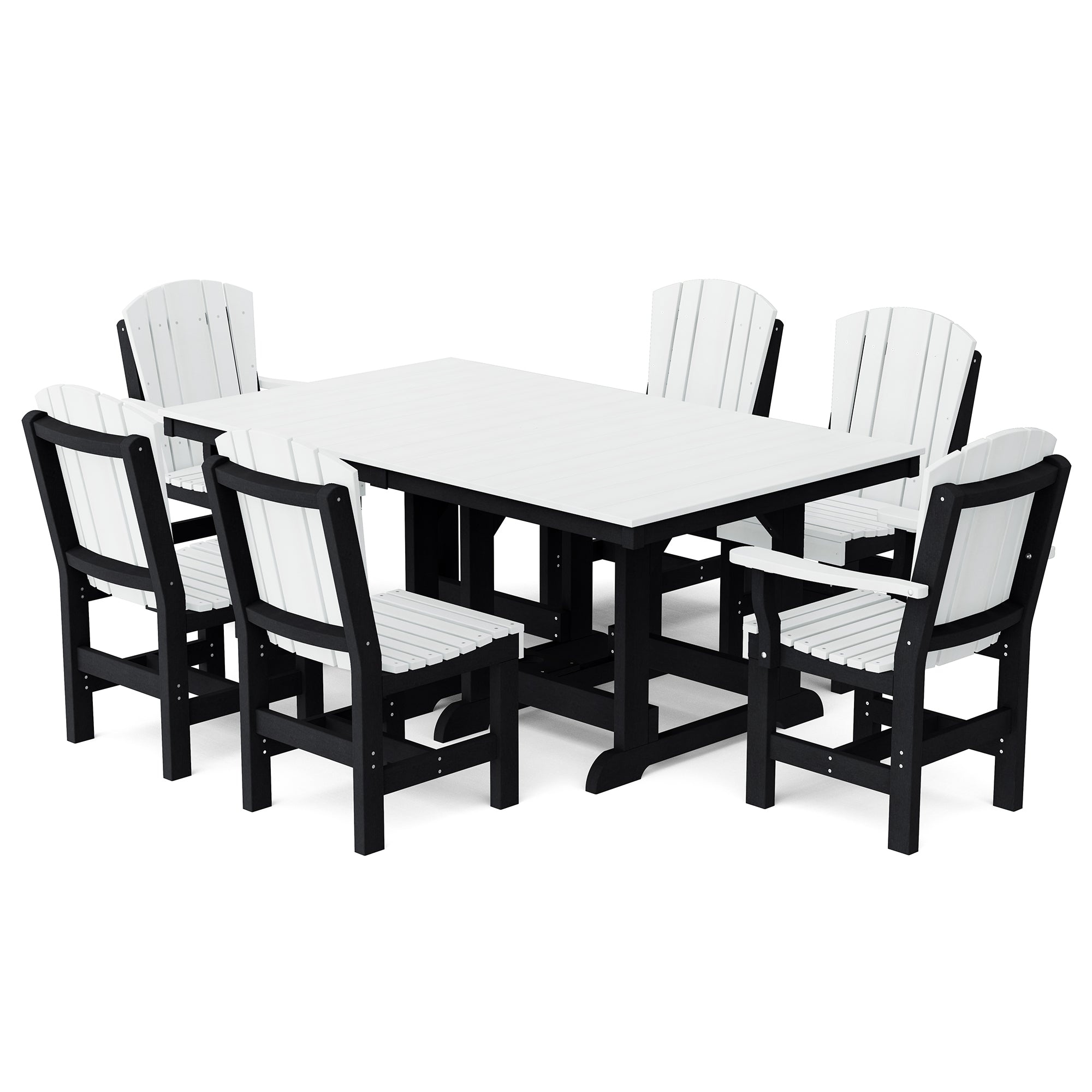 Heritage 7-Piece 44x72 Inch Dining Table Set with Chairs - Perfect for Family Gatherings, Dinner Parties & Outdoor Entertaining