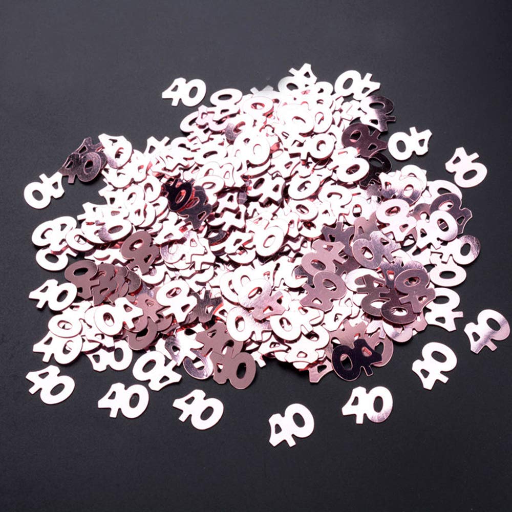 Hrovsur 40 Rose Gold Confetti for Birthday Party Decorations - Anniversary, Wedding, Baby Shower Table Scatter - Premium Metallic Confetti for Party Supplies, Events & Celebrations (Rose Gold, 40ct) - Perfect for Tables, Photo Backdrops & Gift Wrapping