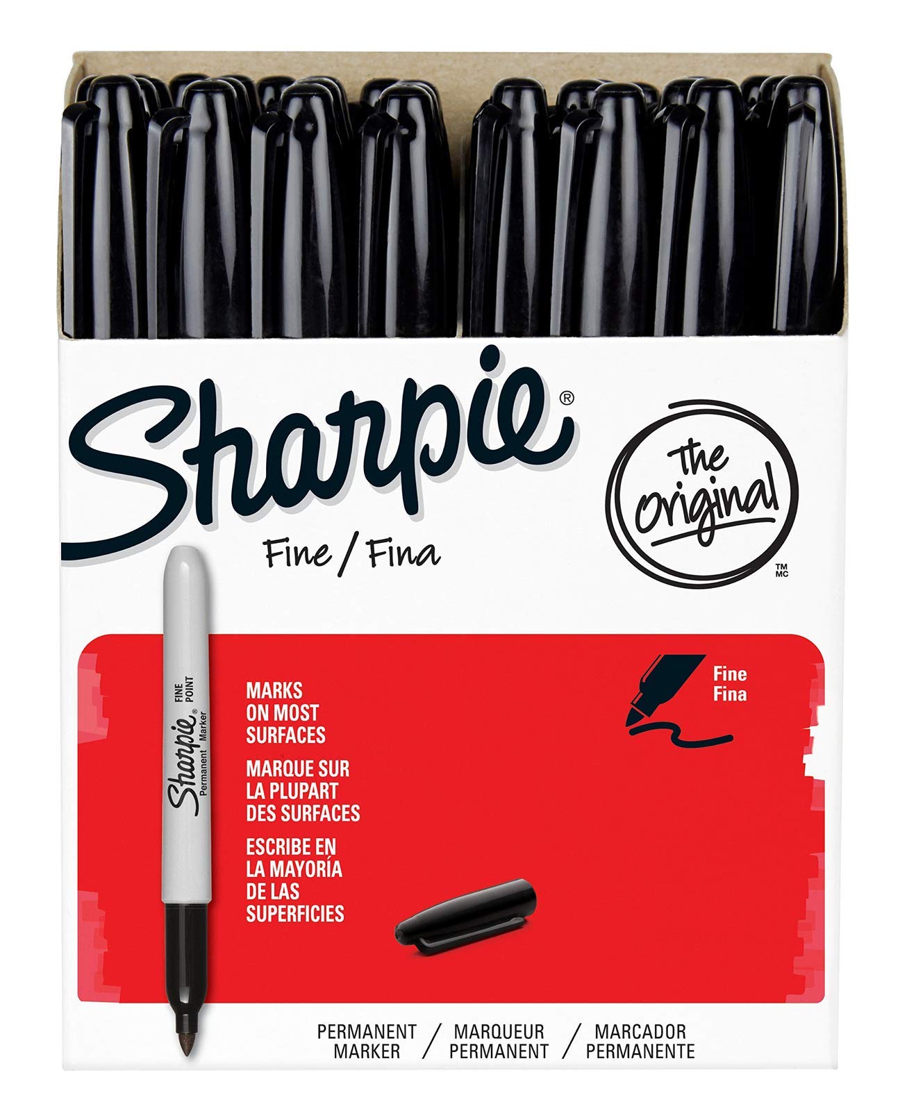 Sharpie Fine Point Black Permanent Markers - Quick Drying, Waterproof, 36-Pack (1 Pack) for Office, School, Art Projects & Labeling