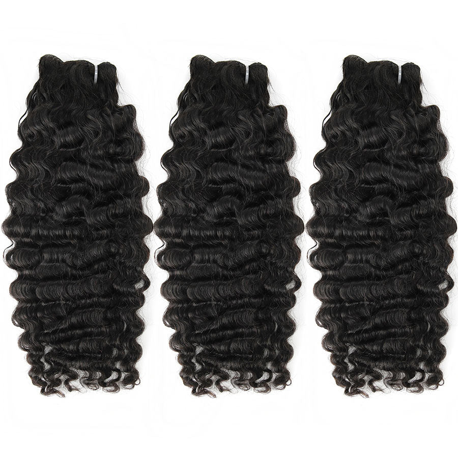 WOWANGEL 3-Piece Bundles Deal - 100% Human Hair Weaves in Loose Wave, Water Wave, Kinky Straight & Cambodian Curl Styles | Perfect for Sew-Ins, Wigs & Natural-Looking Hairstyles