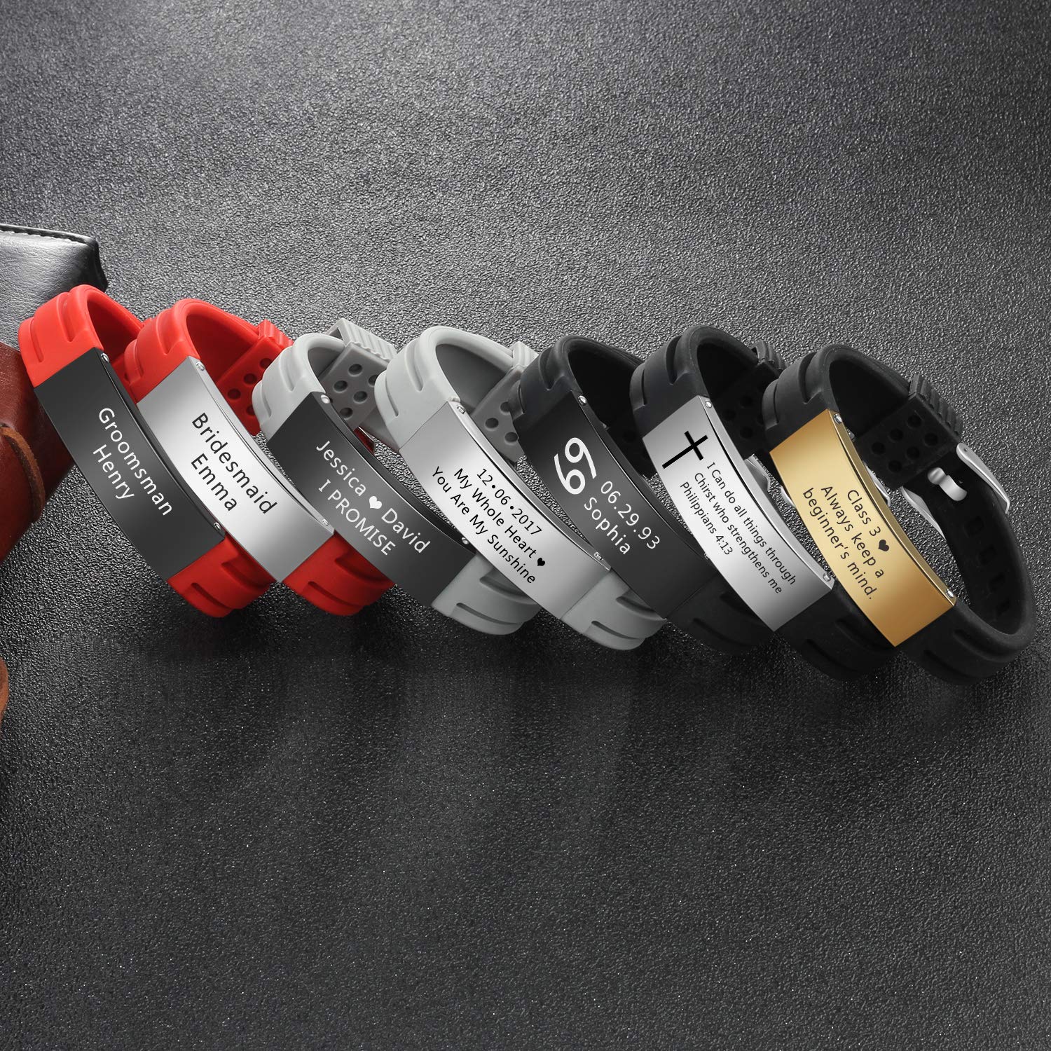 Personalized Stainless Steel Bracelets for Men - Custom Name Engraved Couple Bracelet, Adjustable Medical Alert ID Bracelet - Perfect for Gifts, Anniversaries & Everyday Wear
