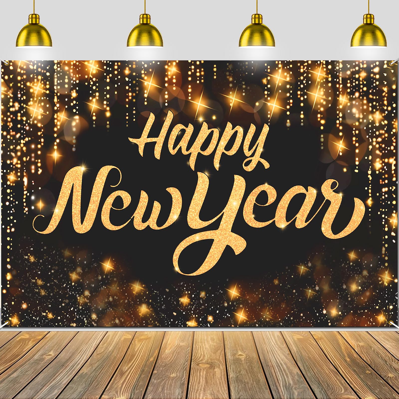 2025 New Year's Eve Party Decorations - Happy New Year Banner Backdrop, NYE Photography Supplies, Outdoor & Indoor Door Decor for Celebrations, Countdown Parties & Social Media Backgrounds