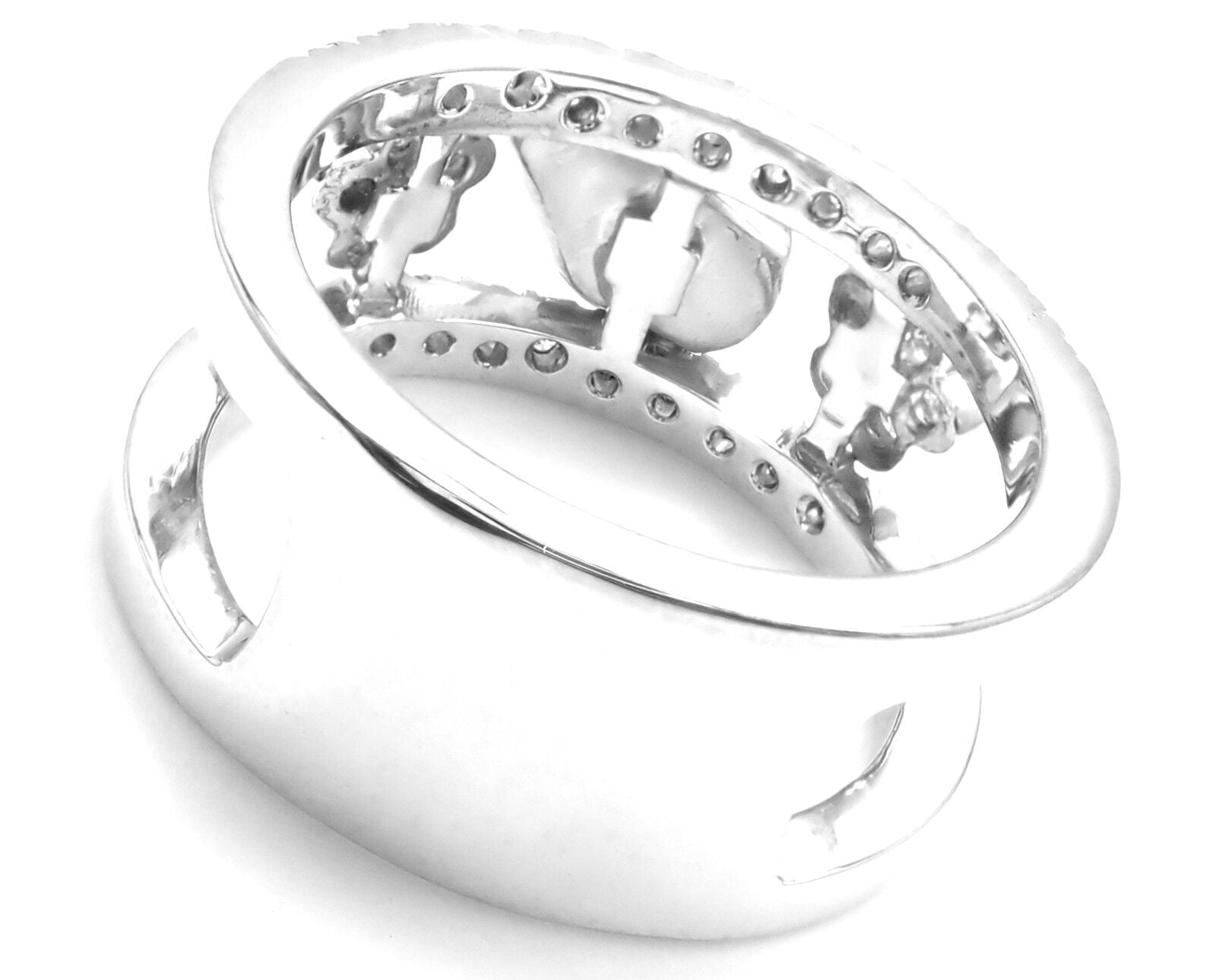 Authentic Aaron Basha 18k White Gold Diamond Red Enamel Ladybug Band Ring - Perfect for Valentine's Day Gifts, Anniversary Presents & Everyday Luxury Jewelry