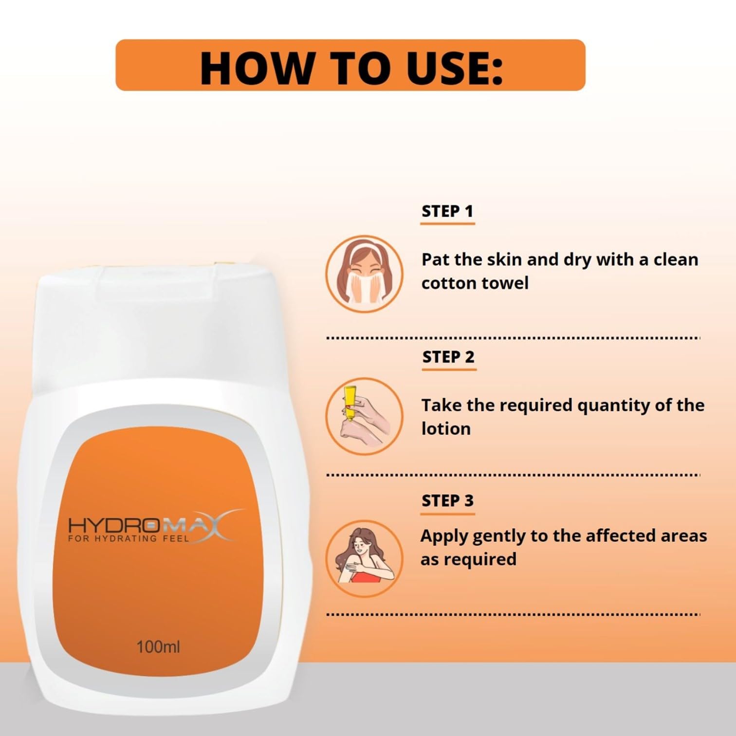 Hydromax Deep Hydrating Moisturizing Lotion for Dry Skin - 100ml | Intense Moisture Therapy for Face & Body | Day & Night Use