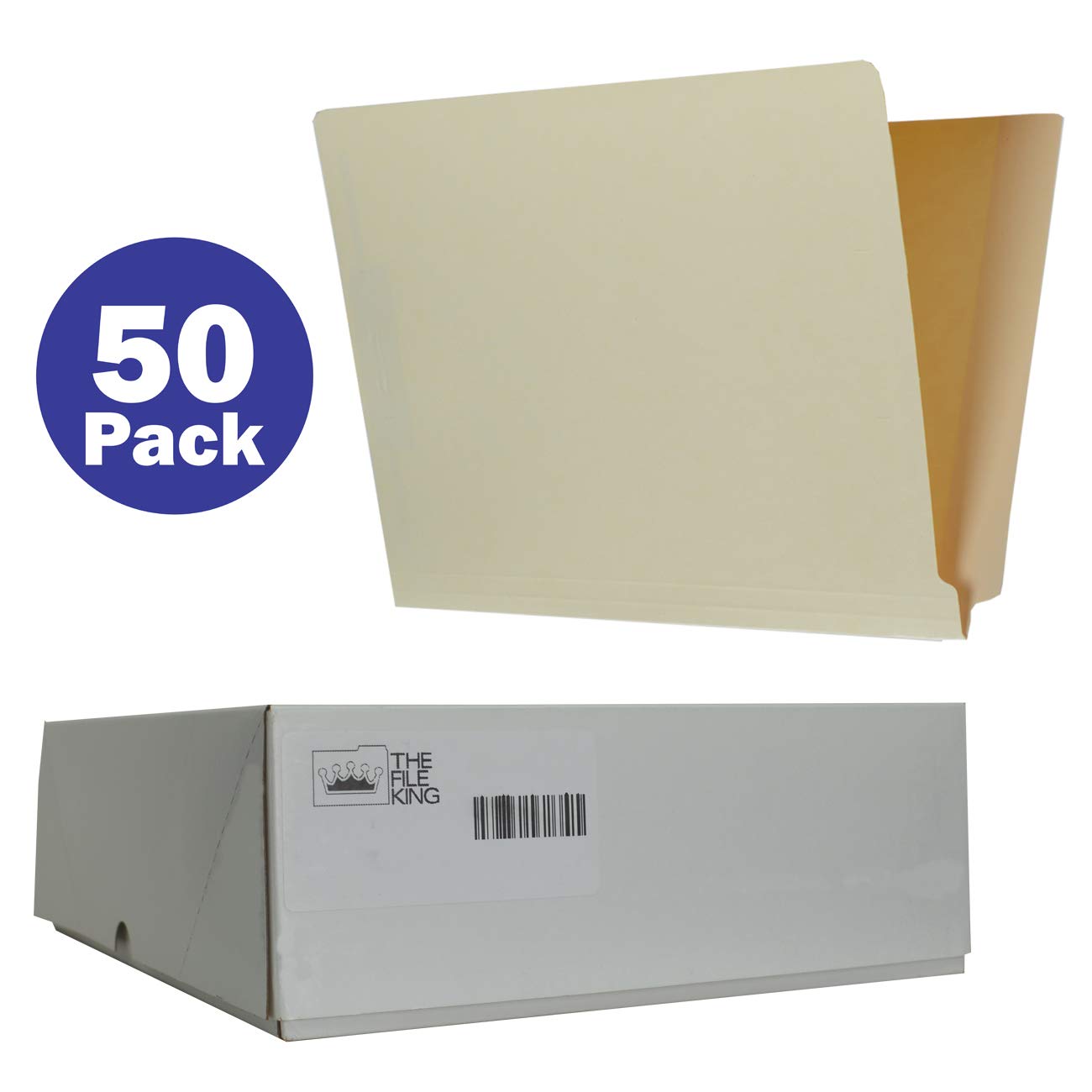 King Manila End Tab File Folders with Prong - Letter Size (Box of 50) | Single Fastener Medical File Folders for Charts & Documents | Durable Office & Hospital Organization Supplies | Perfect for Medical Records, Office Filing & Document Storage