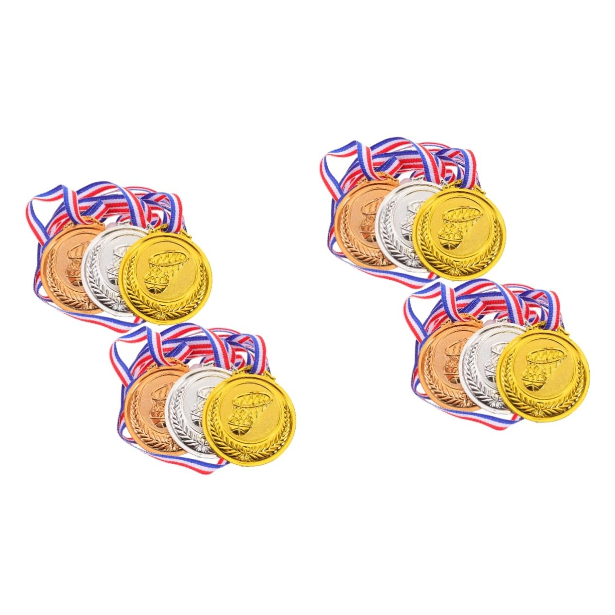 Toddmomy 12-Piece Kids Basketball Medal Set - Plastic Sports Award Medals for Children | Perfect for Youth Basketball Tournaments, Birthday Party Favors & Achievement Rewards