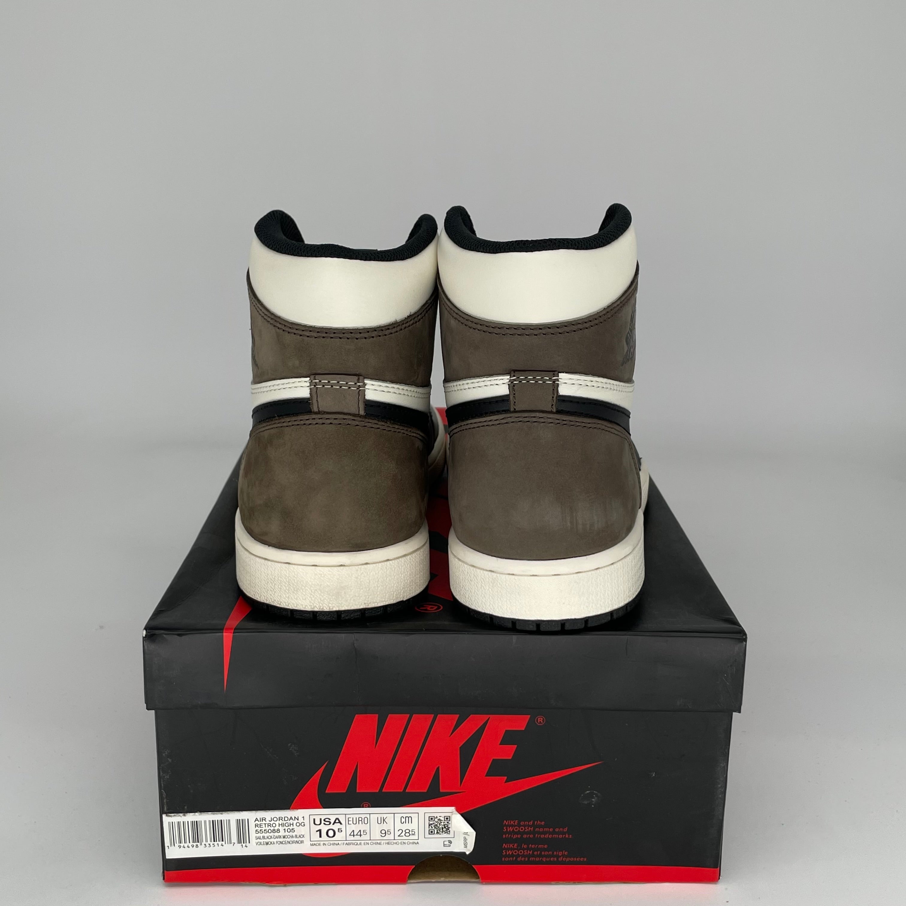 Original Air Jordan 1 Retro High OG 'Dark Mocha' Men's Size 10.5 Sneakers 555088-105 - Perfect for Streetwear & Basketball Fashion