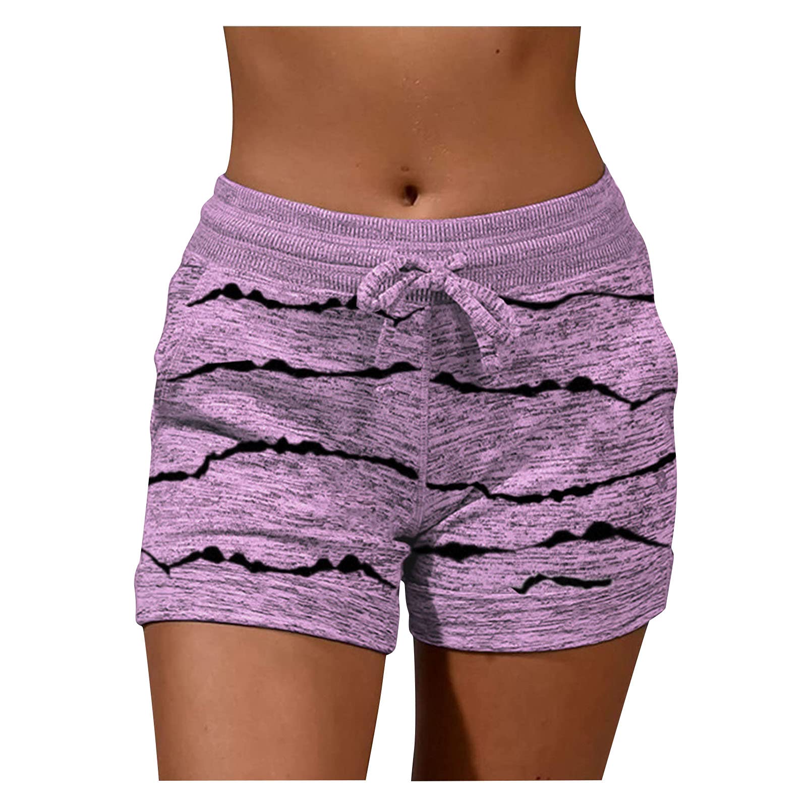 Bblulu Women's Soft Comfortable Activewear Lounge Shorts - Funny Printed Lightweight Biker Shorts with Pockets & Drawstring - Perfect for Yoga, Gym, Running and Casual Wear