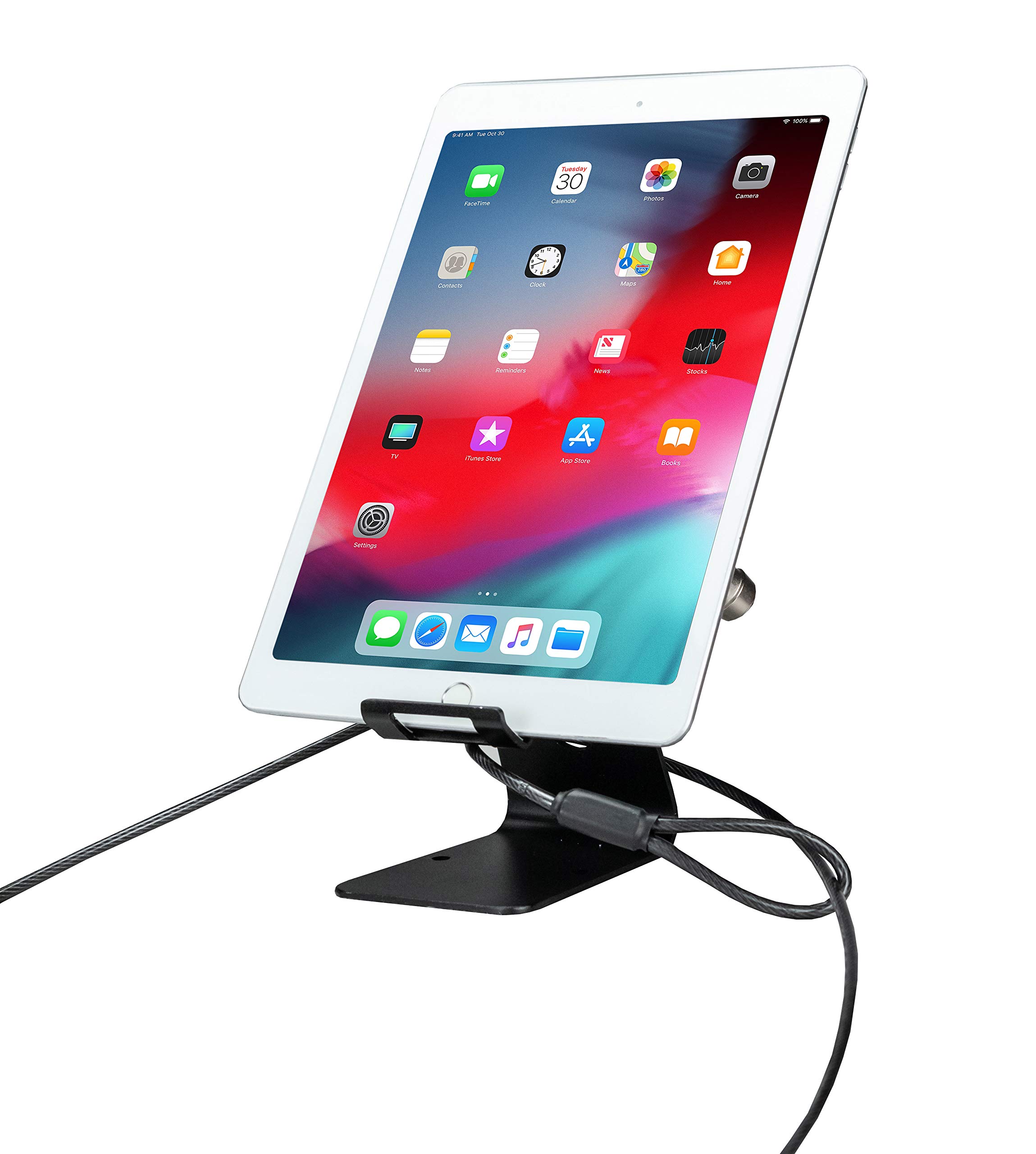 CTA Digital Tablet Security Kiosk Kit with Display Stand & Locking Cable - TAA Compliant | Secure Tablet Solution for Retail Stores, Hotels & Public Spaces