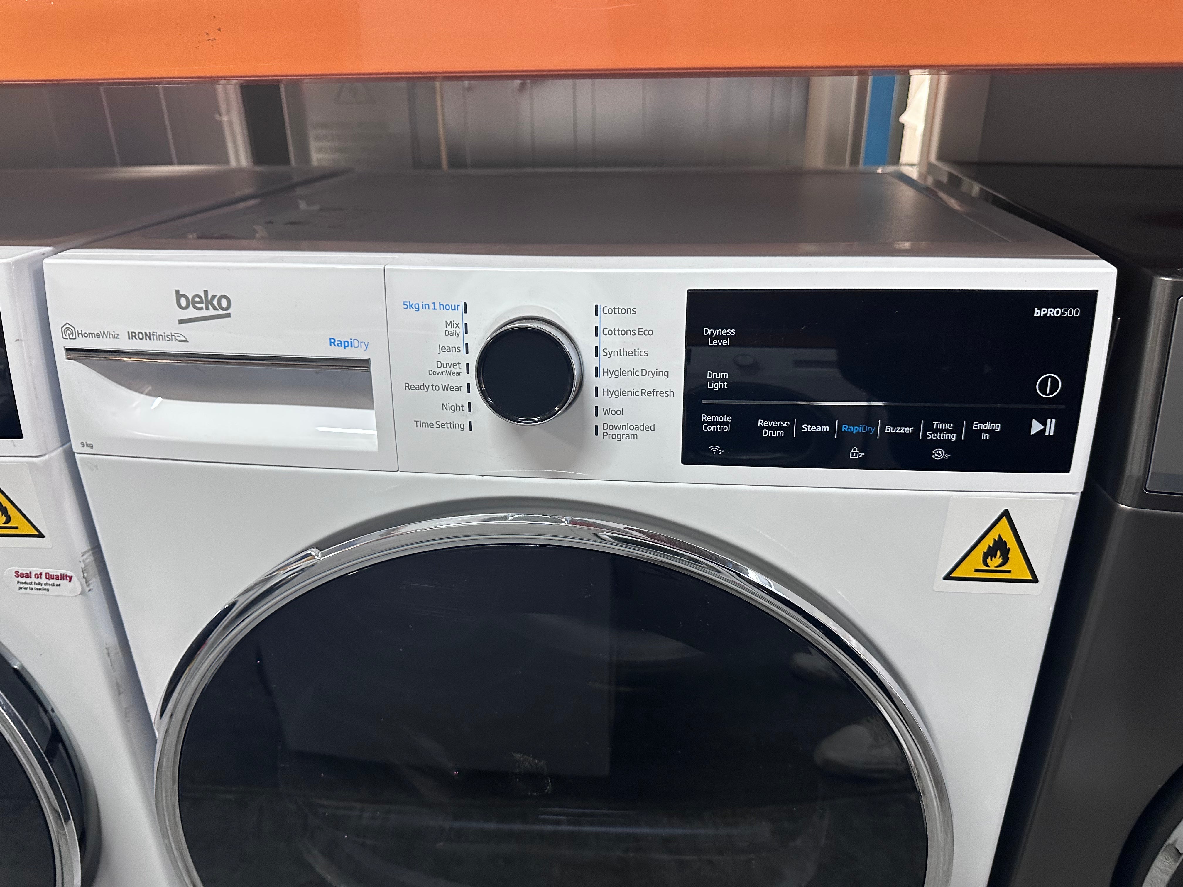 Beko BDPB904HW 9kg Hybrid Heat Pump Dryer - Energy Efficient White Laundry Dryer [Factory Second] for Apartments & Small Homes