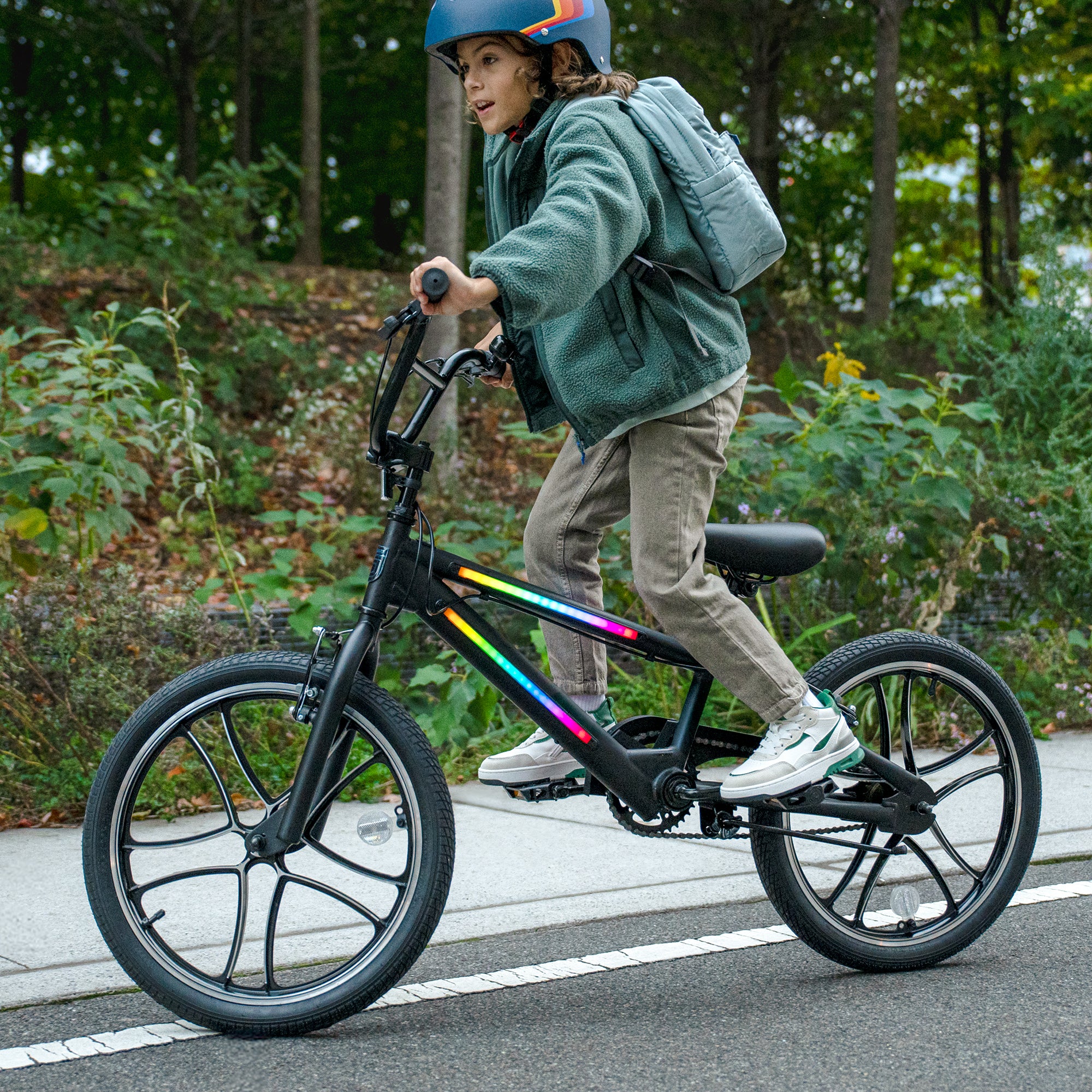 Light Rider 20 BMX Style Kids' LED Light Up Bike - Durable & Safe for Boys & Girls Ages 5-12 - Perfect for Night Riding, Neighborhood Cruising & Outdoor Adventures