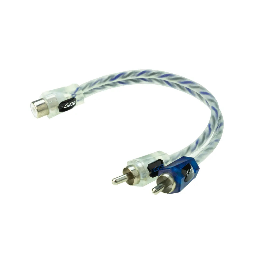 EFX by Scosche VMM Vector 1F 2M Twisted Y Adapter Cable - High Performance Audio Splitter for Car Stereo, Home Theater & DJ Equipment