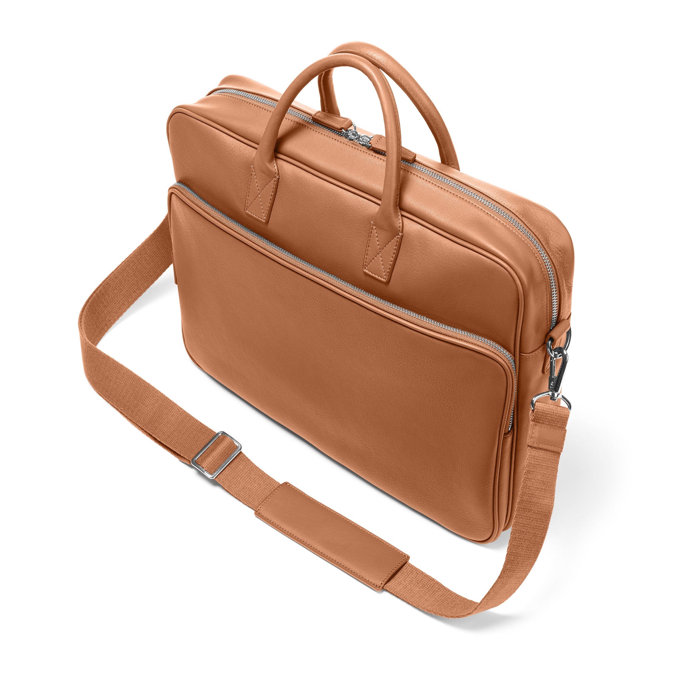 Premium Henderson Laptop Briefcase in Cognac Leather - Professional Business Bag for Men & Women - Ideal for Office, Travel, and Business Meetings