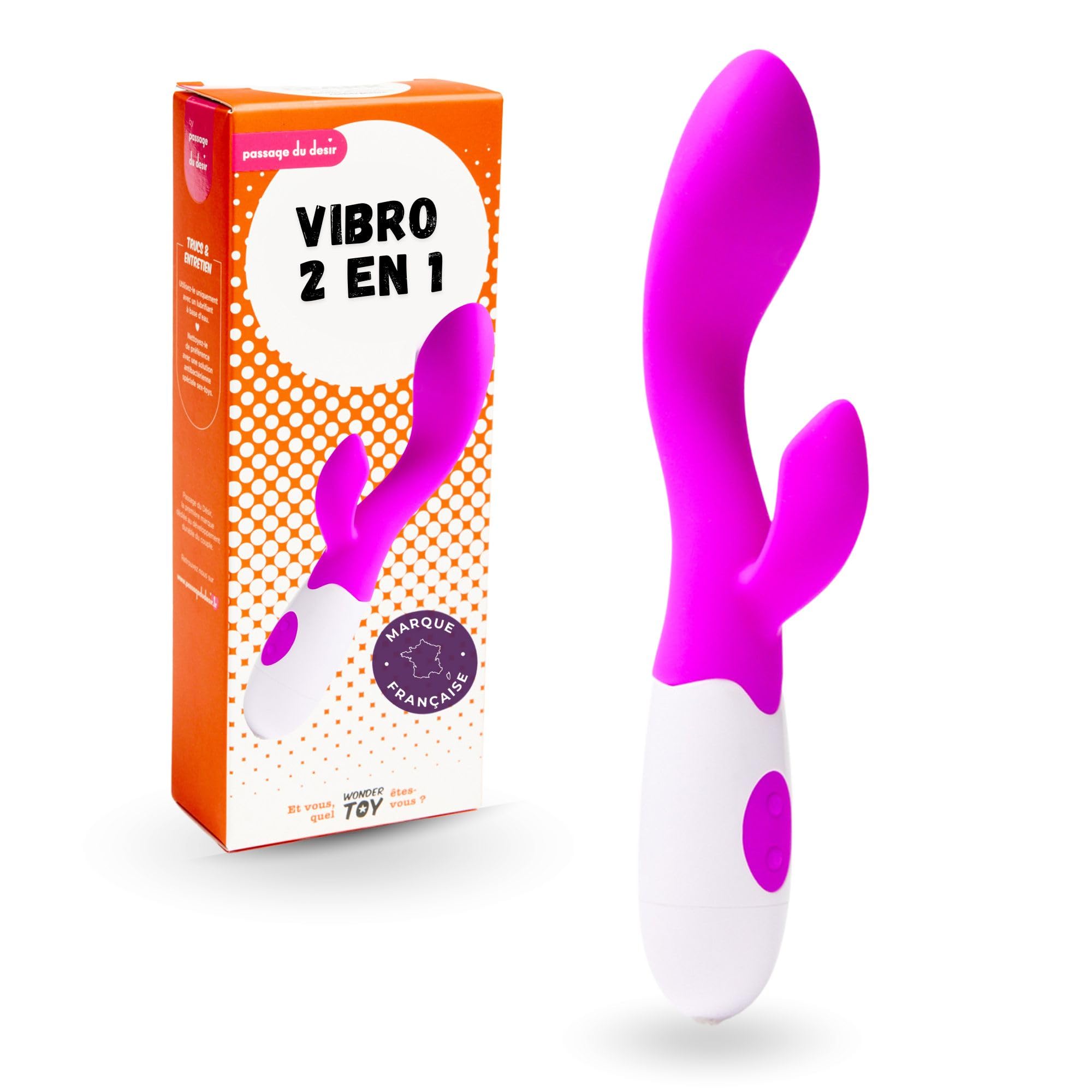 Clark 2 in 1 Powerful Silent G-Spot Vibrator with 30 Vibration Modes | Waterproof Adult Toy for Couples & Solo Play | Perfect for Romantic Nights & Self-Care Moments