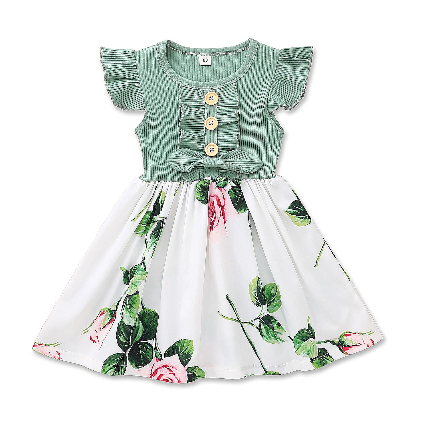 VINUOKER Toddler Girl Floral Sundress - Summer & Fall Casual Baby Girls Dress for Kids | Perfect for Playdates, Parties & Outdoor Adventures