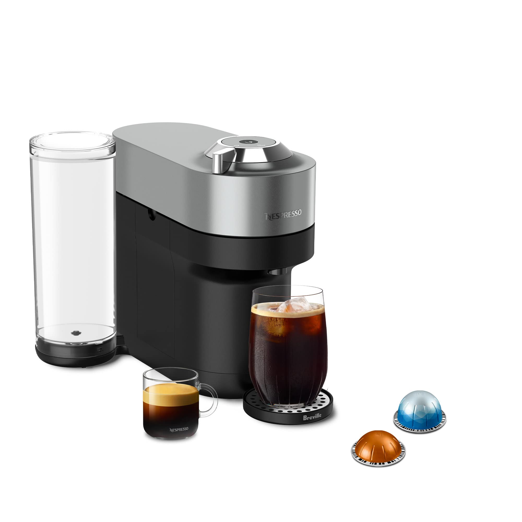 Breville Nespresso Vertuo Pop+ Deluxe Coffee and Espresso Maker - Titan - Perfect for Home, Office & Small Spaces | Fast Brewing & Compact Design