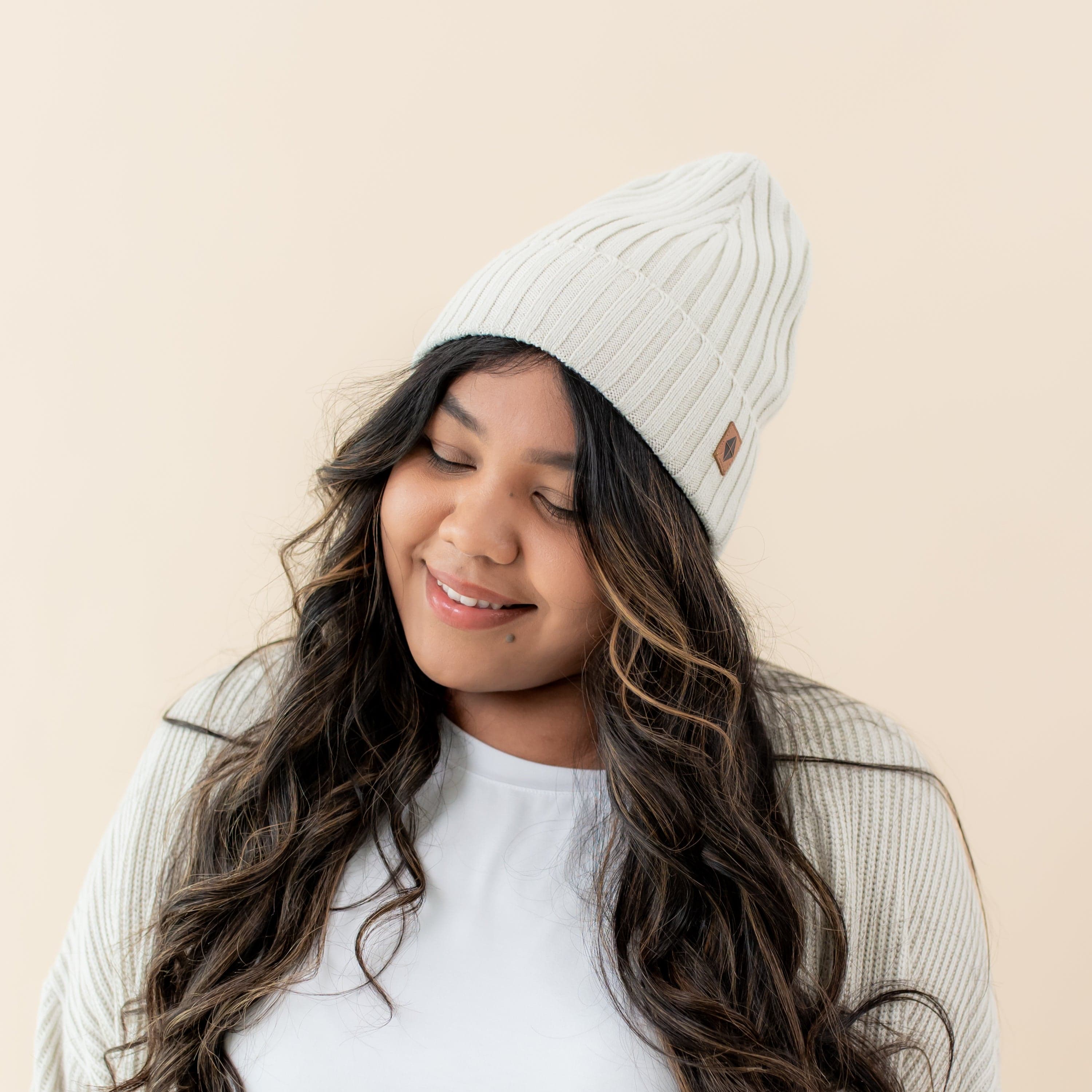 Chunky Knit Ribbed Beanie for Men & Women - Soft Winter Hat in Oat Color - Perfect for Cold Weather, Outdoor Activities and Fashion Accessories
